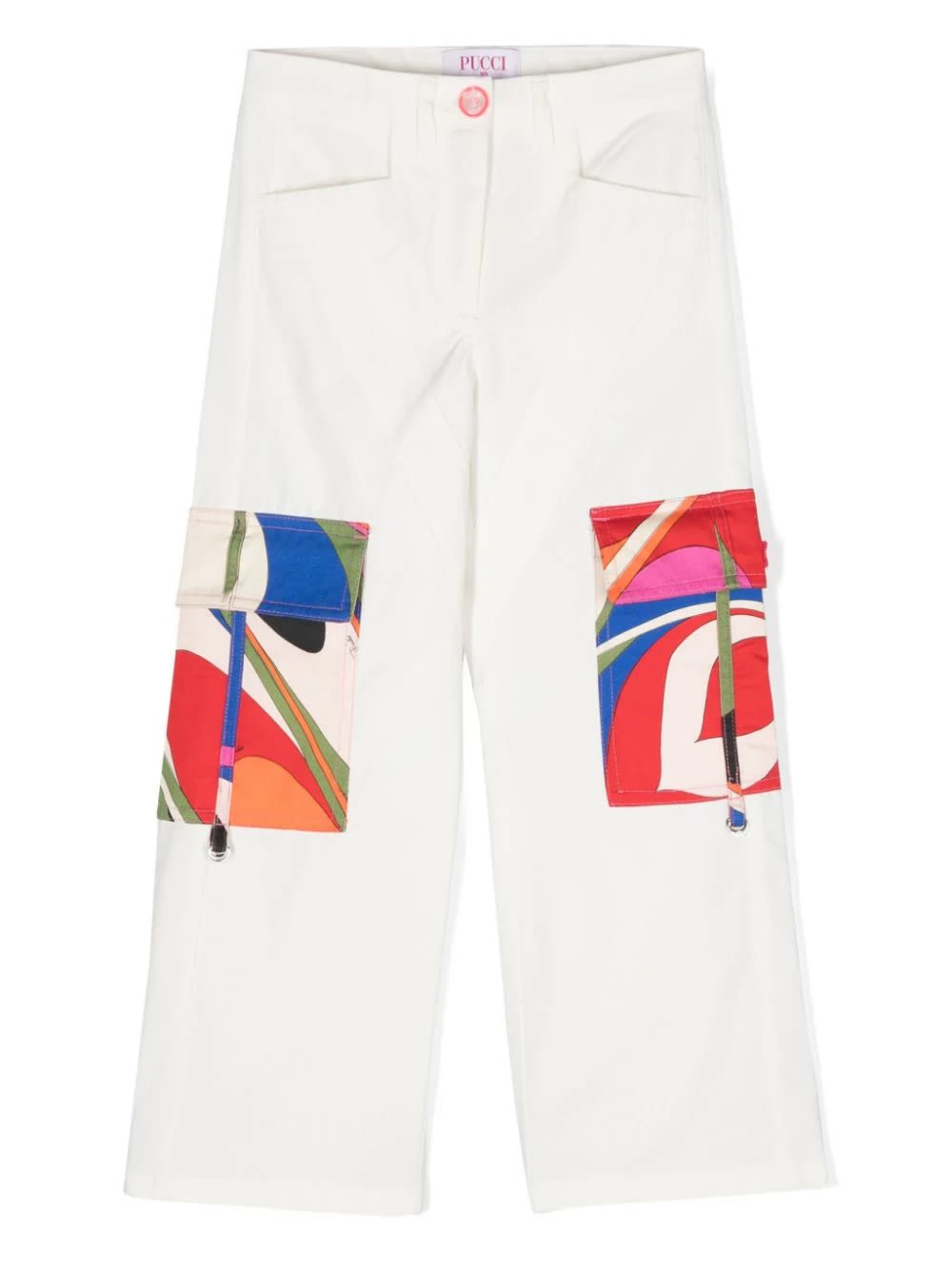 Pucci Kids' Pantaloni Con Stampa In White