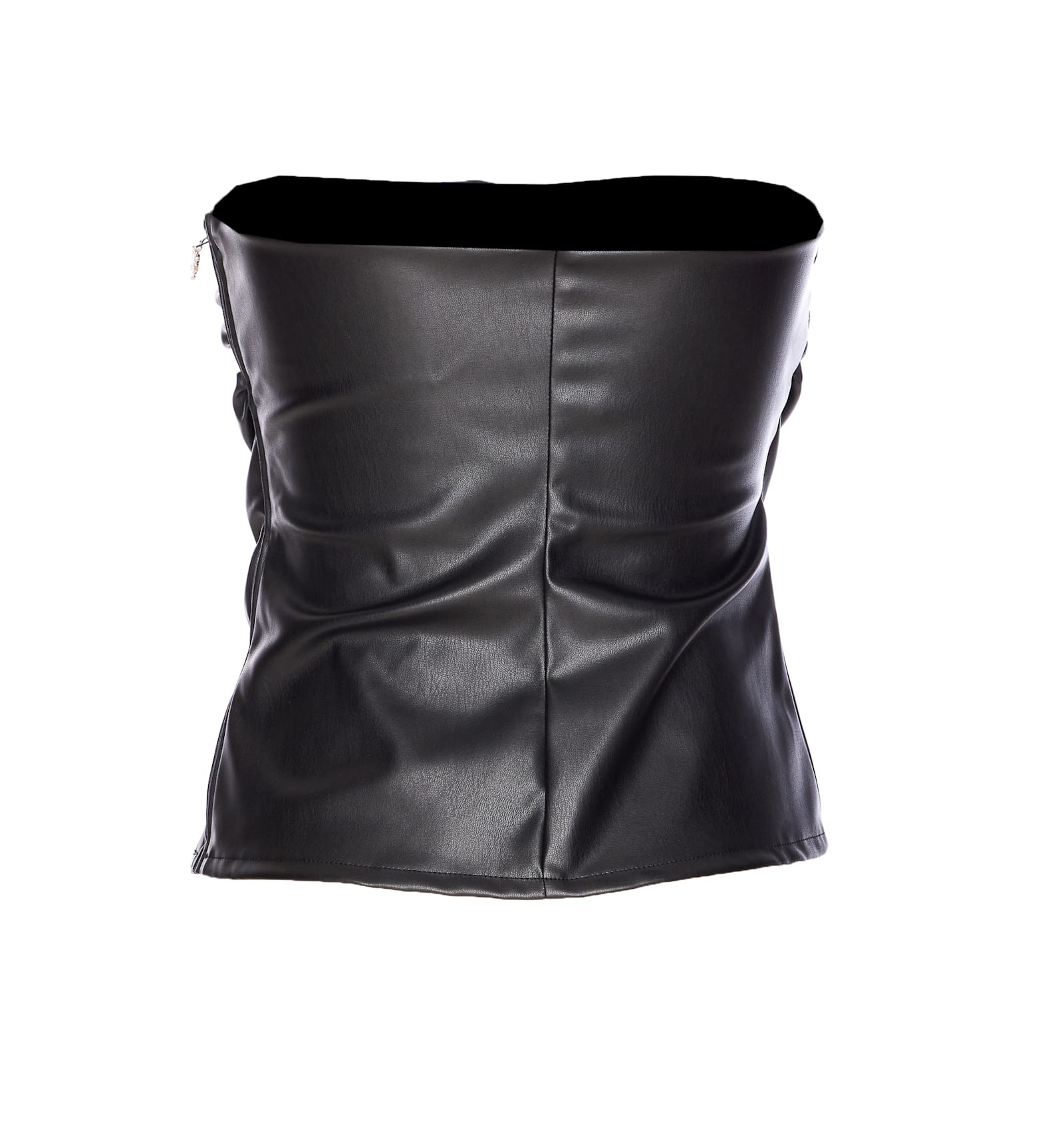 Aniye By Ruched Zipped Strapless Vest In Black