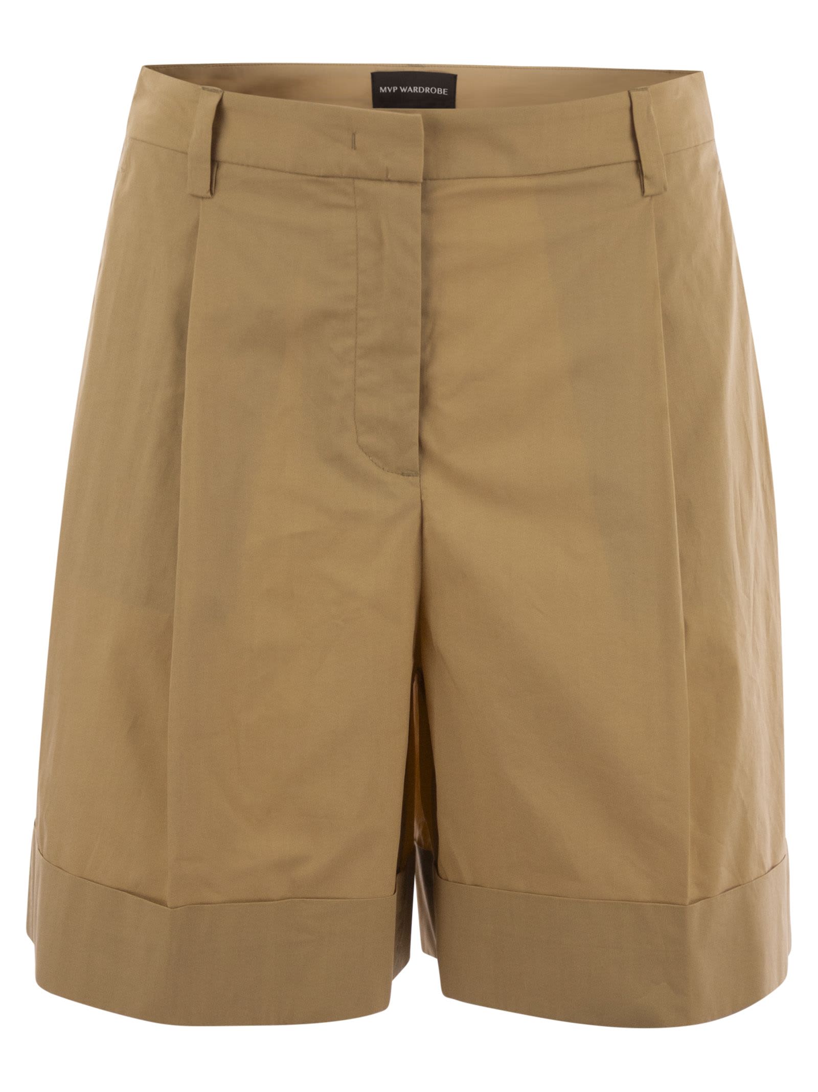 Cotton Shorts With Darts
