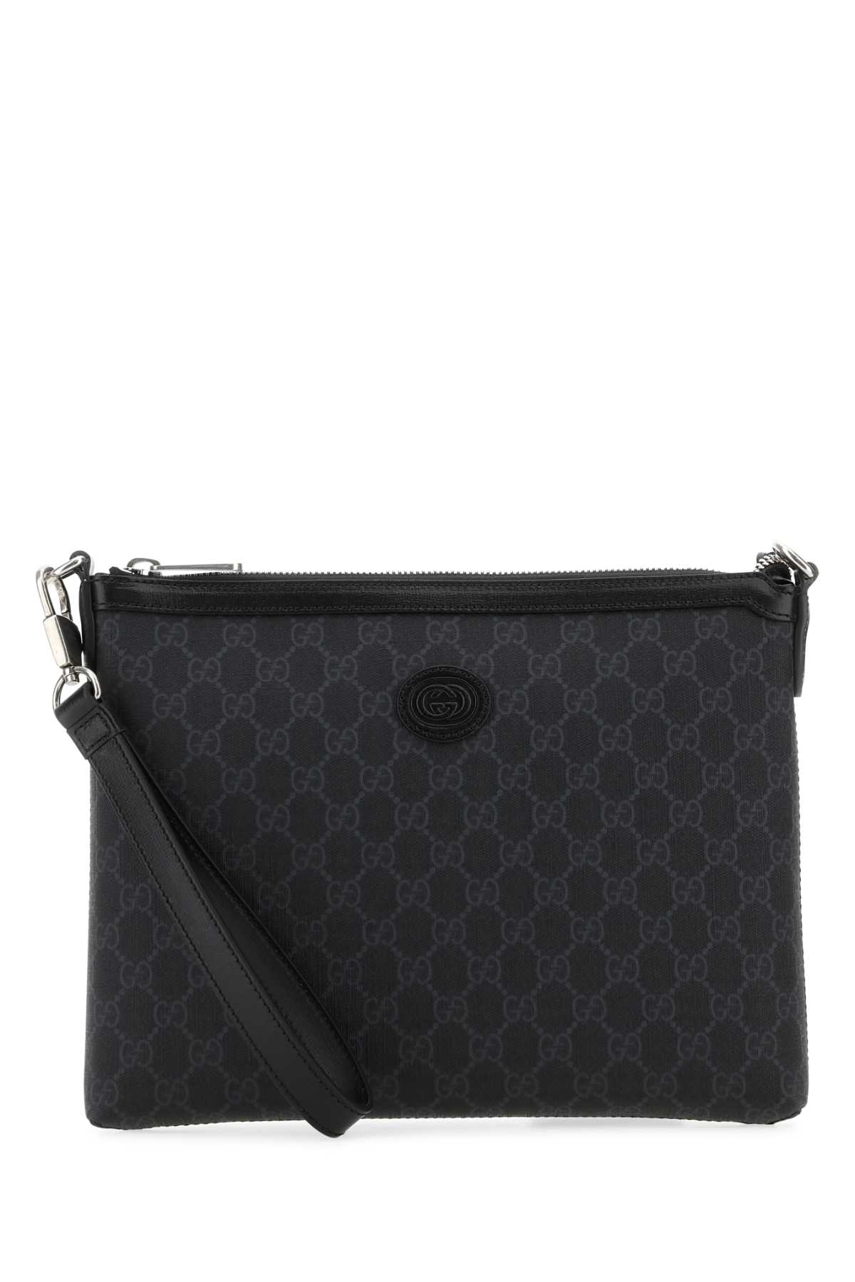 GUCCI BLACK GG SUPREME FABRIC CLUTCH