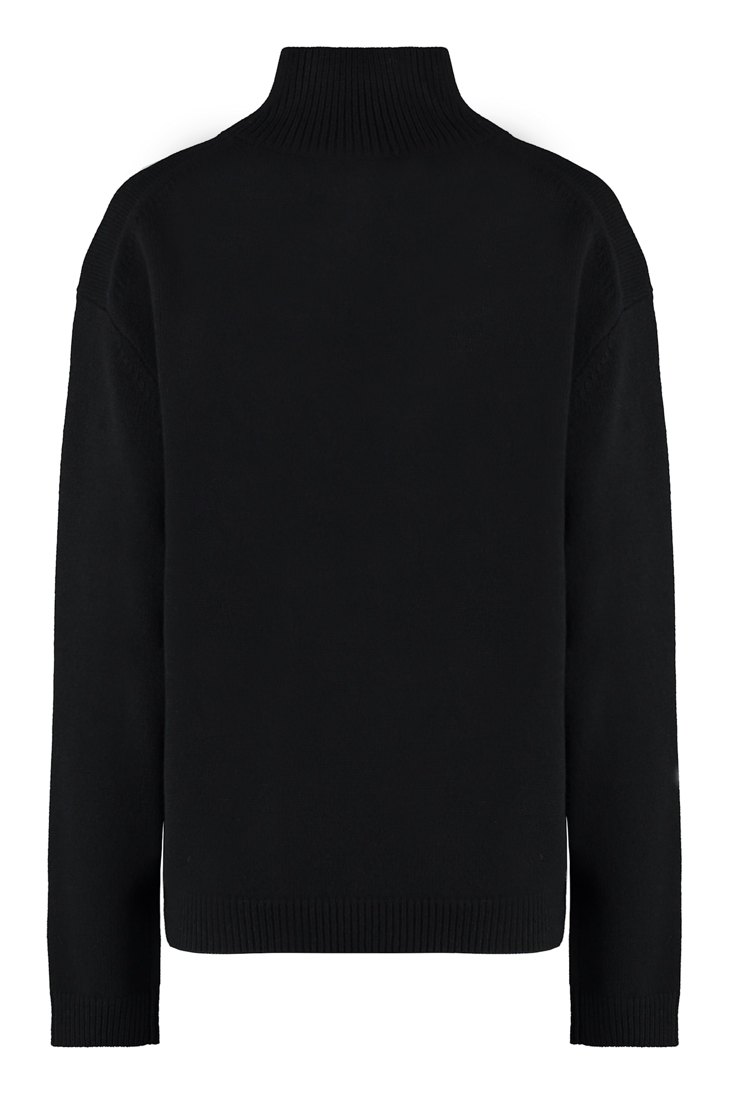 Shop Maison Kitsuné Wool Turtleneck Sweater In Black