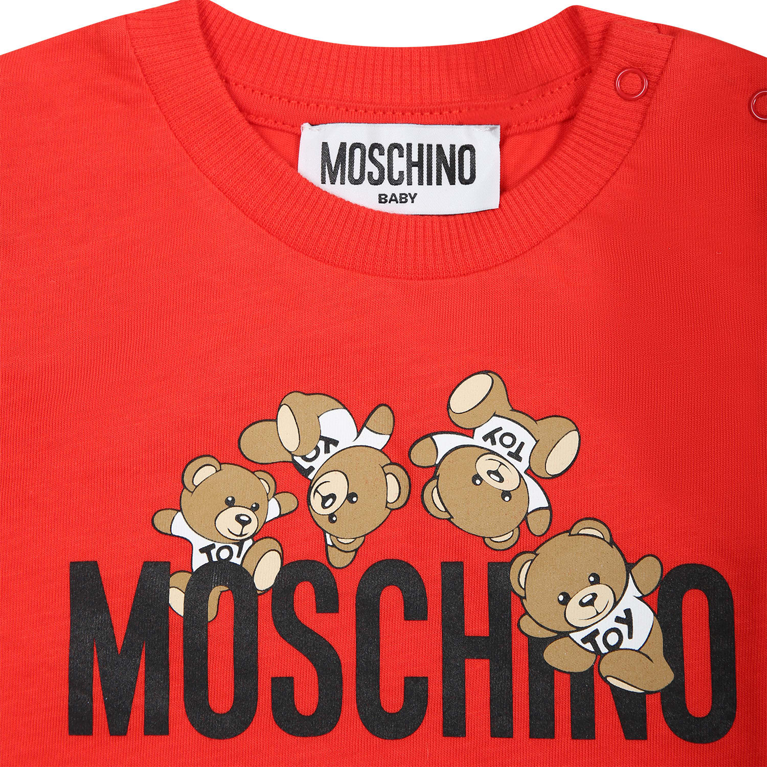 Shop Moschino Red T-shirt For Baby Boy With Teddy Bears