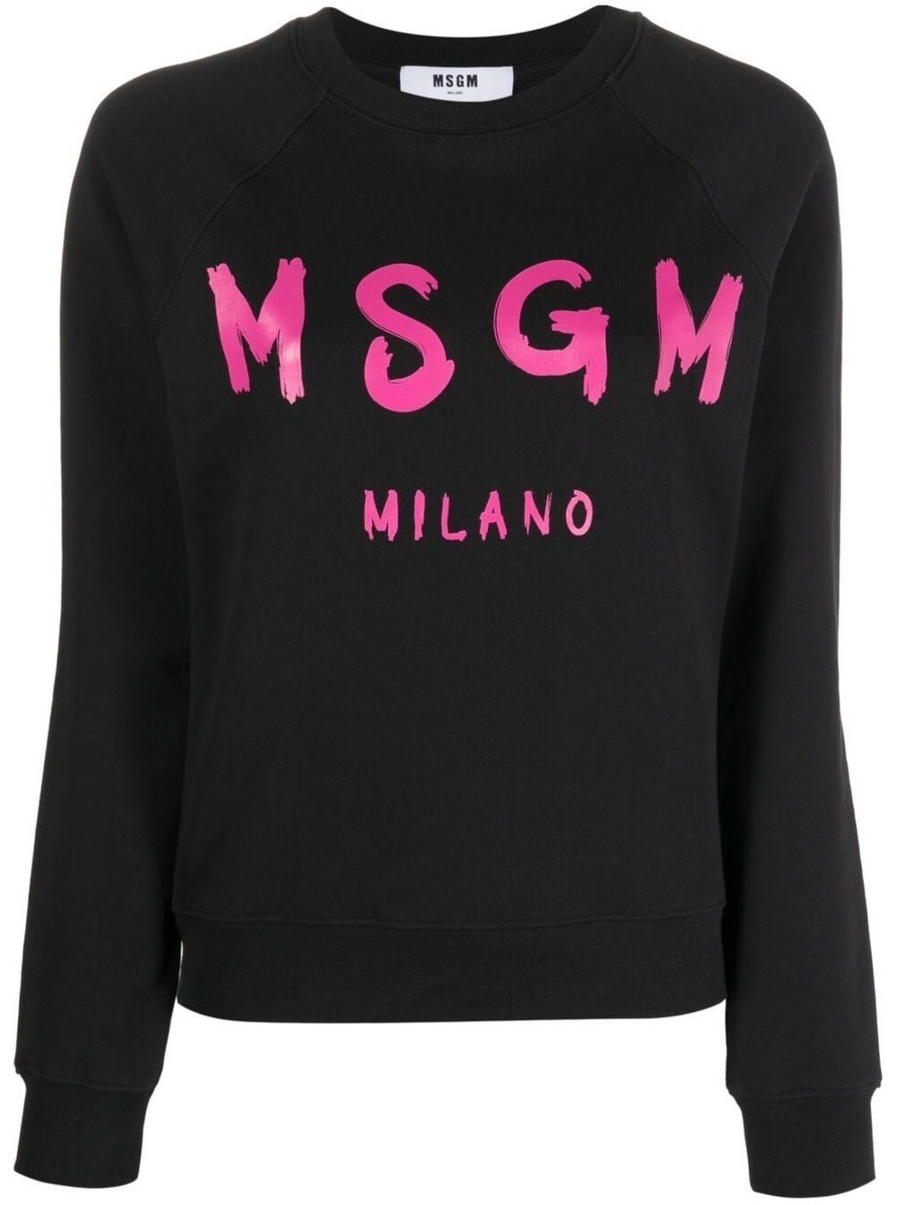 MSGM Black Sweatshirt With Logo Print