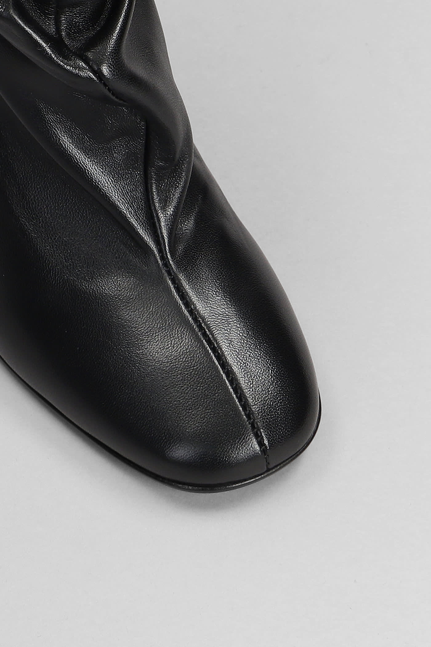 Shop Strategia High Heels Ankle Boots In Black Leather