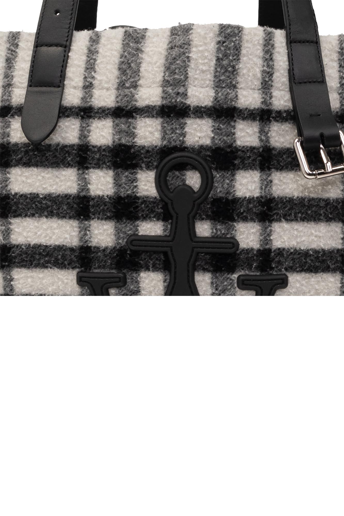Shop Jw Anderson Belt Shopper Bag In Black/white