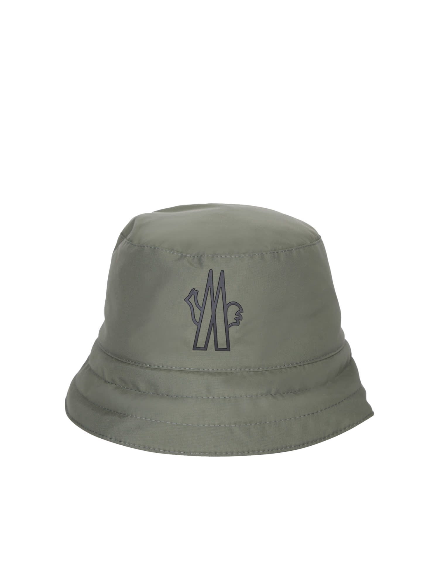 Moncler Nylon Green Bucket Cap In Black