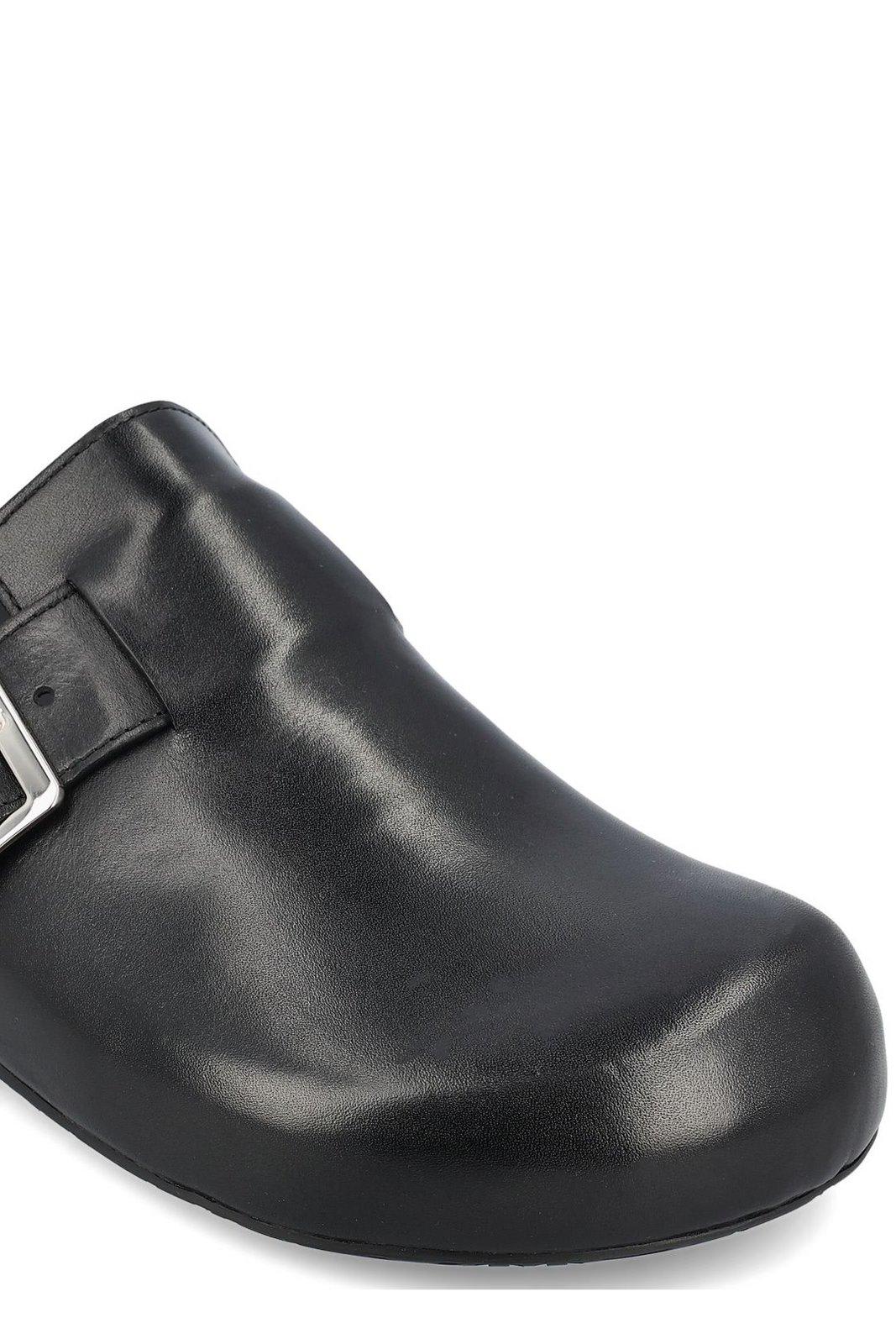 Loewe Ease Buckle Brushed Leather Clogs In Black