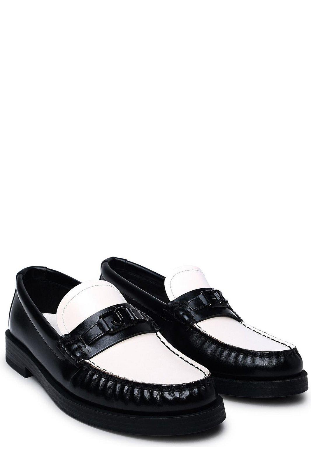 Shop Jimmy Choo Addie Colour-block Loafers In Black