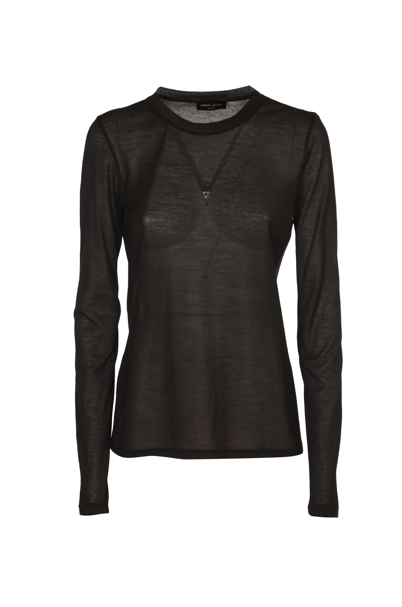 Shop Roberto Collina Round Neck Plain Sweatshirt In Black