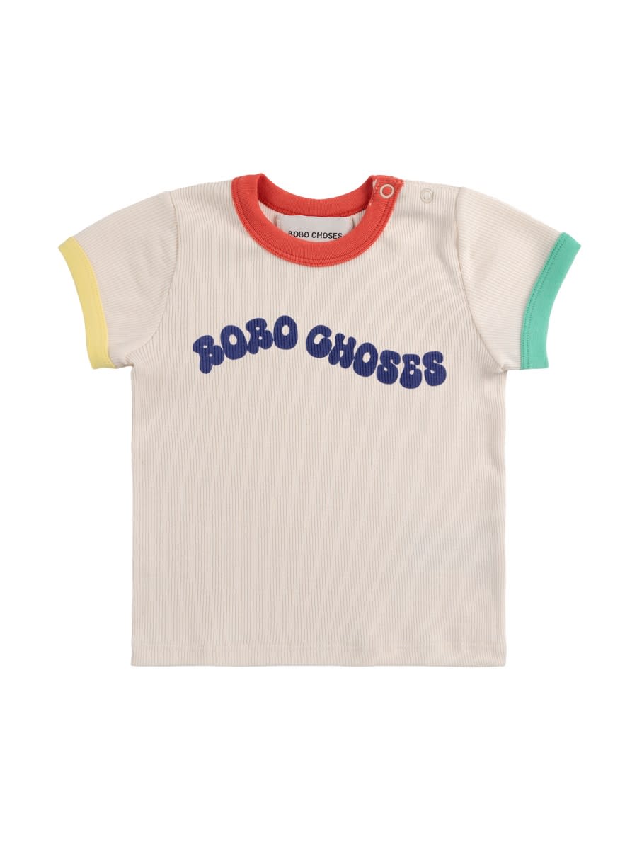 Bobo Choses T-shirt Wavy In Ivory