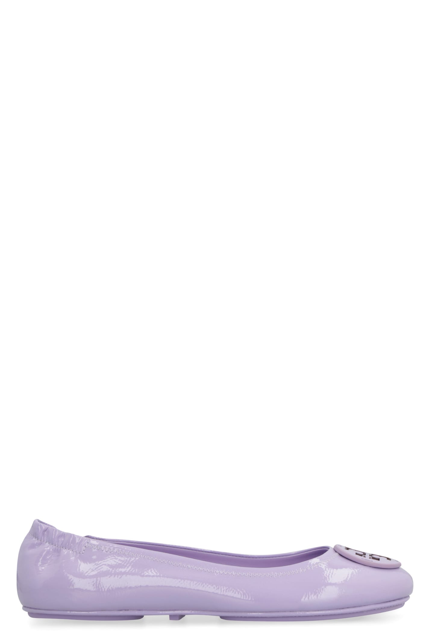 Tory Burch Minnie Travel Patent Leather Ballet Flats In Lilac