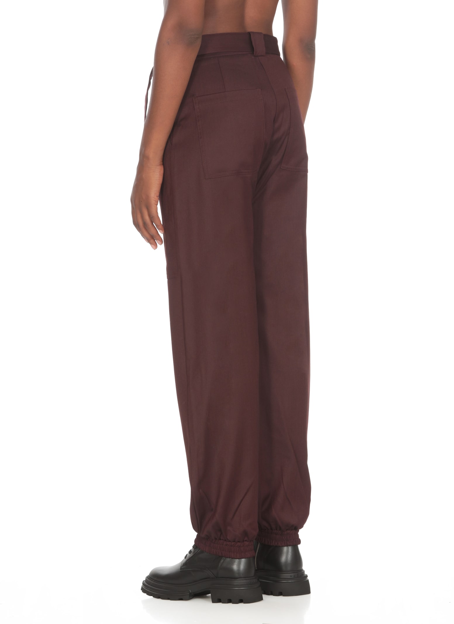 Shop Pinko Caproni Pants In Bordeaux