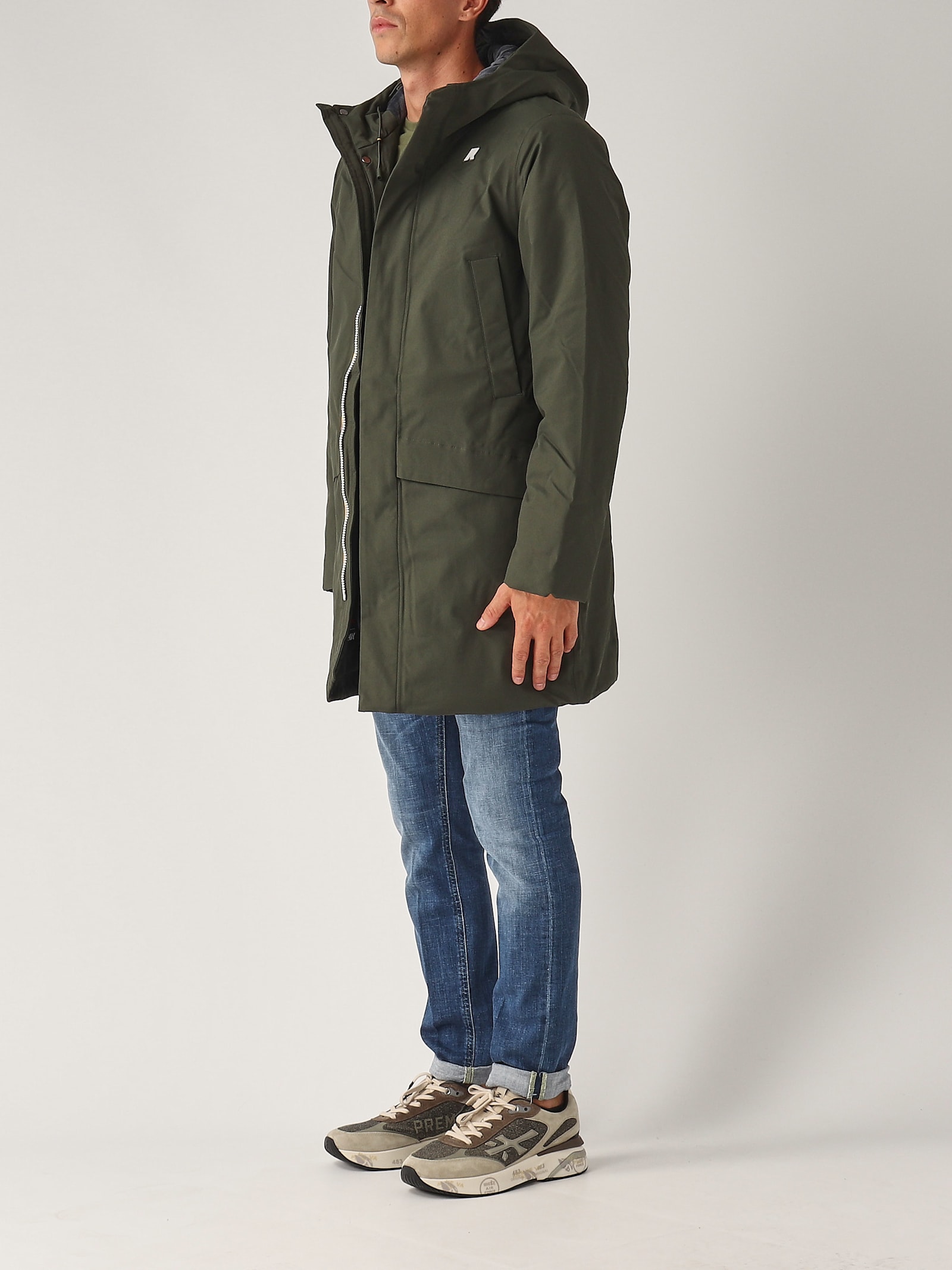 Shop K-way Jarno Twill Marmotta Jacket In Militare