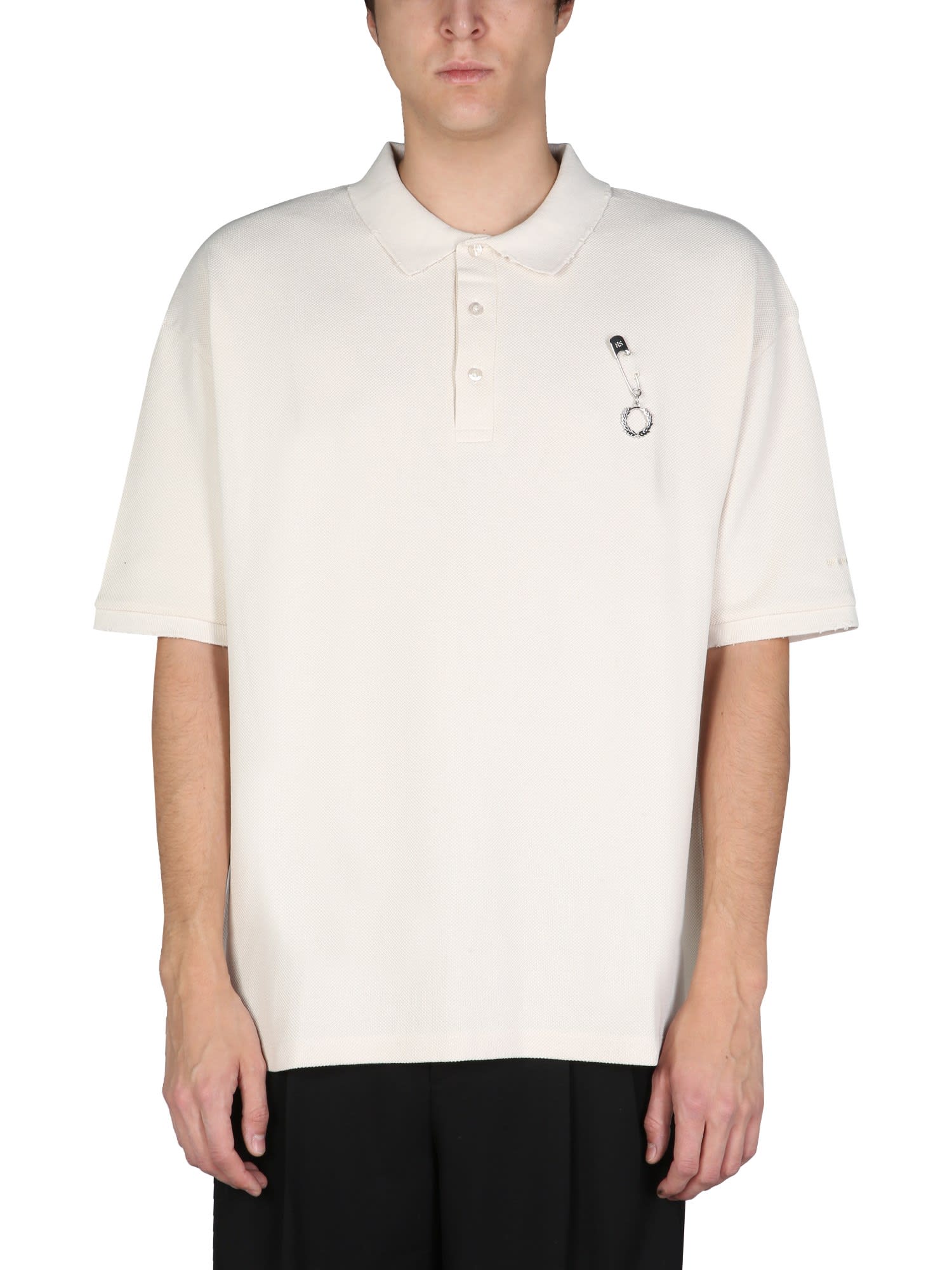Fred Perry by Raf Simons Distressed Oversized Polo Shirt