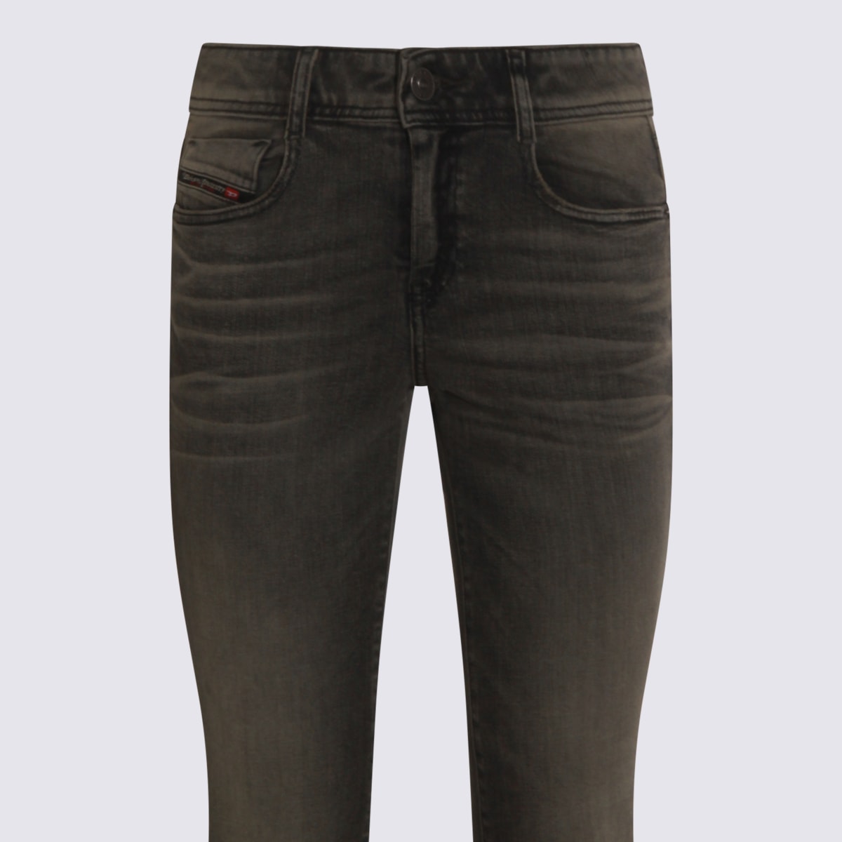Diesel Grey Cotton Denim Jeans In Black