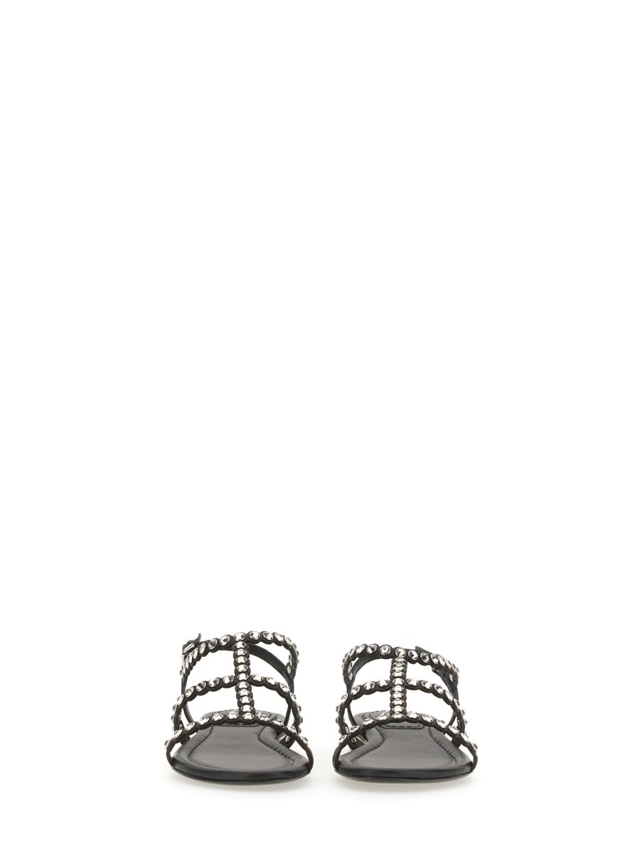 Shop Ash Leather Sandal In Black