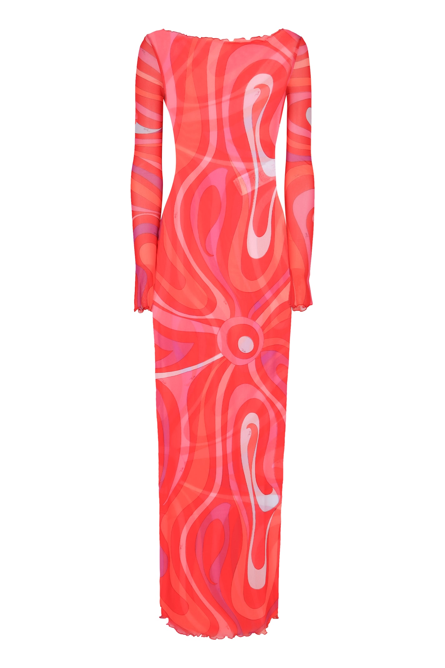 Pucci Marmo Printed Mesh Maxi Dress