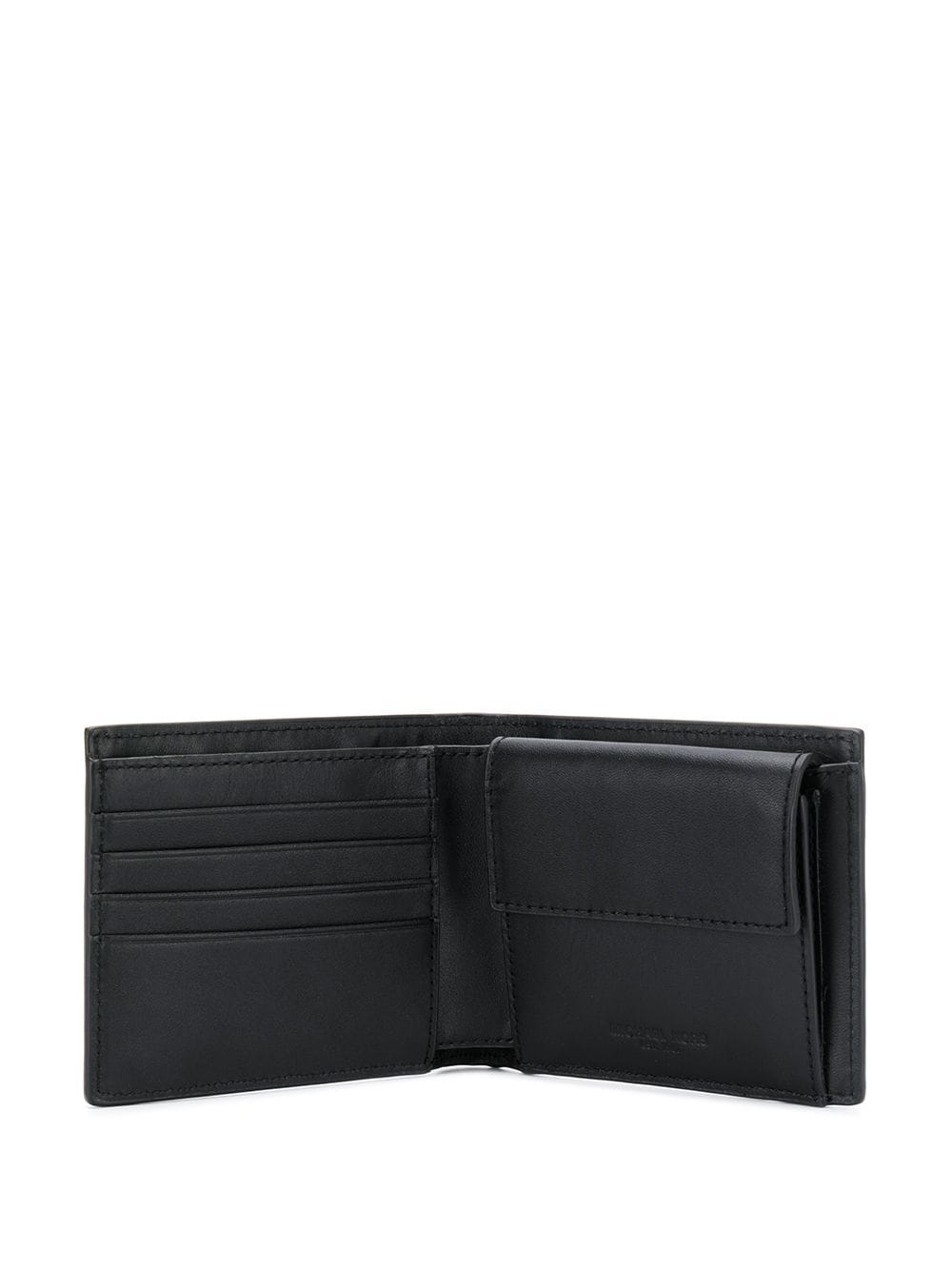 Shop Michael Kors Logo Plaque Bi-fold Wallet In Black