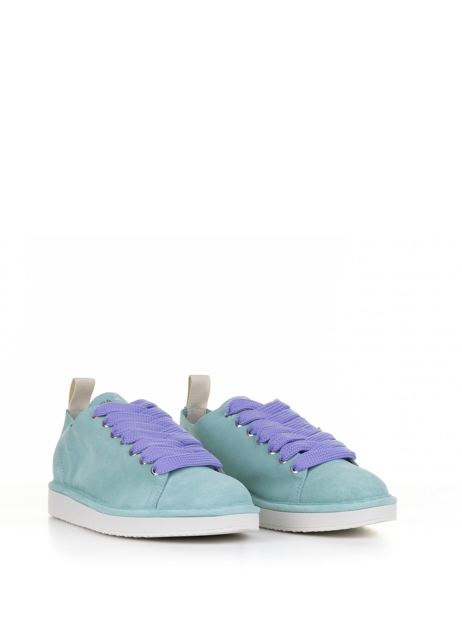 Shop Pànchic Sneaker In Aqua Green Suede In Aqua-urban Violet