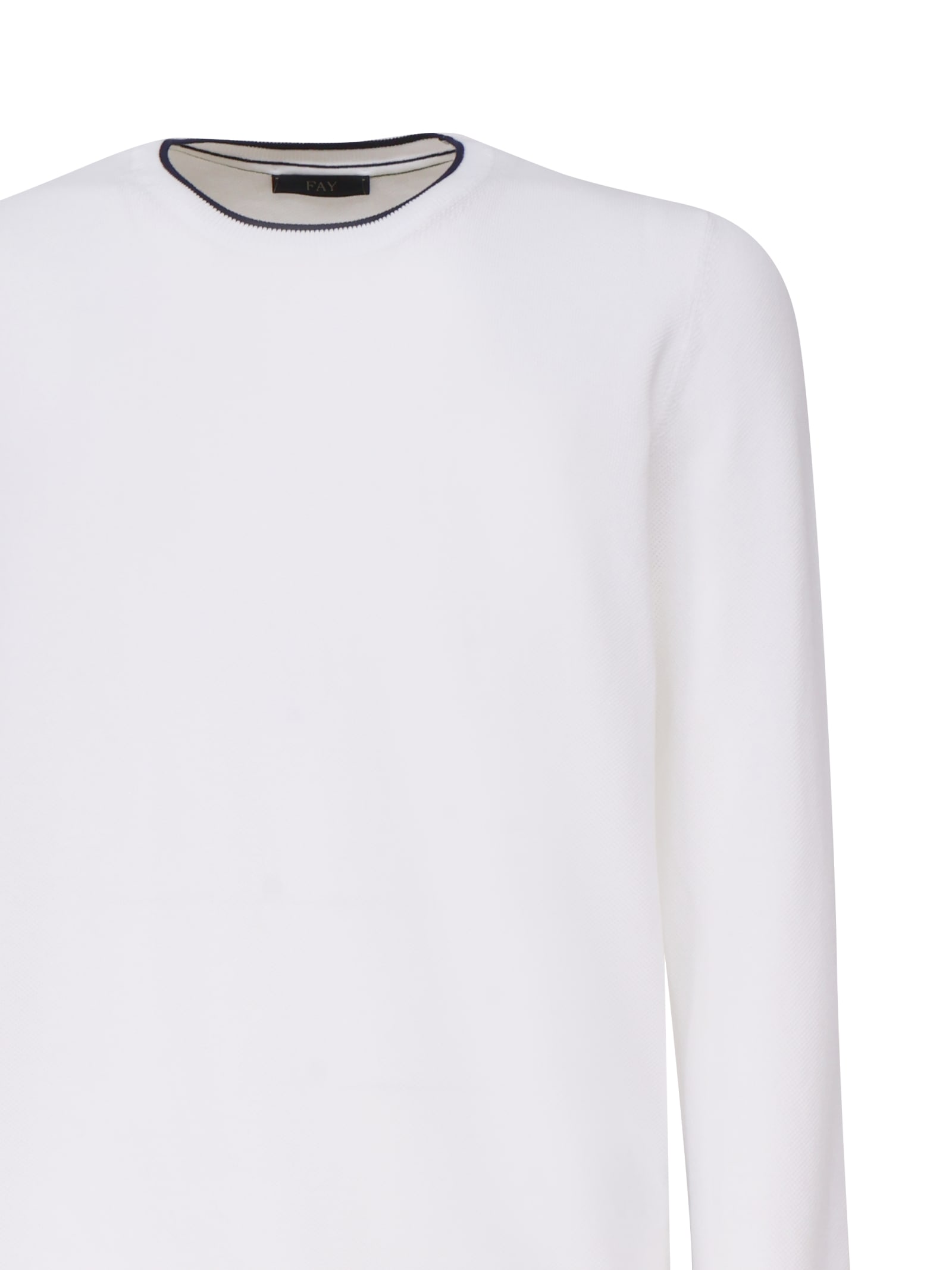 Fay Cotton Sweatshirt In White