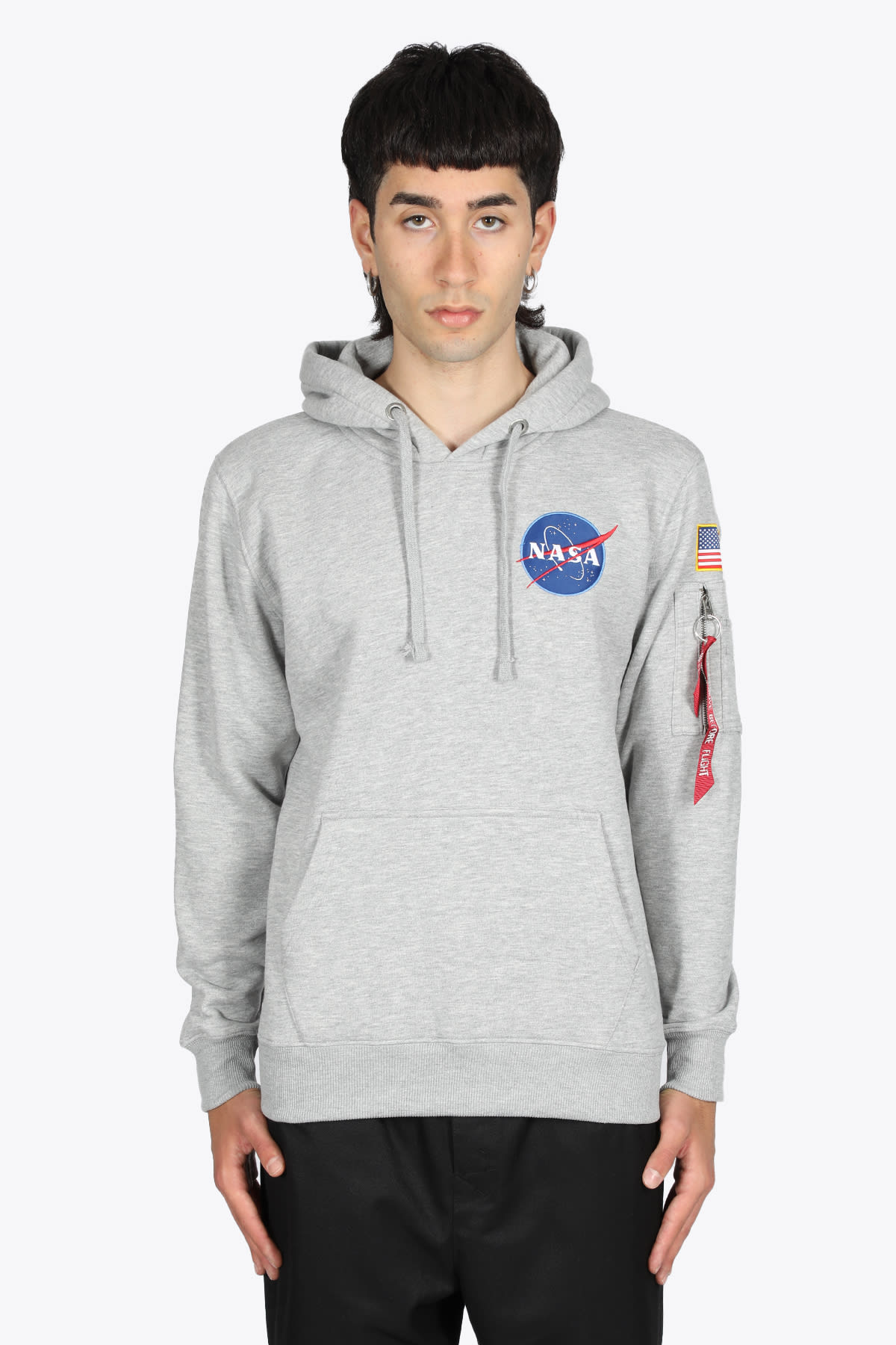 Alpha Industries Space Shuttle Hoody Grey cotton space shuttle hoodie
