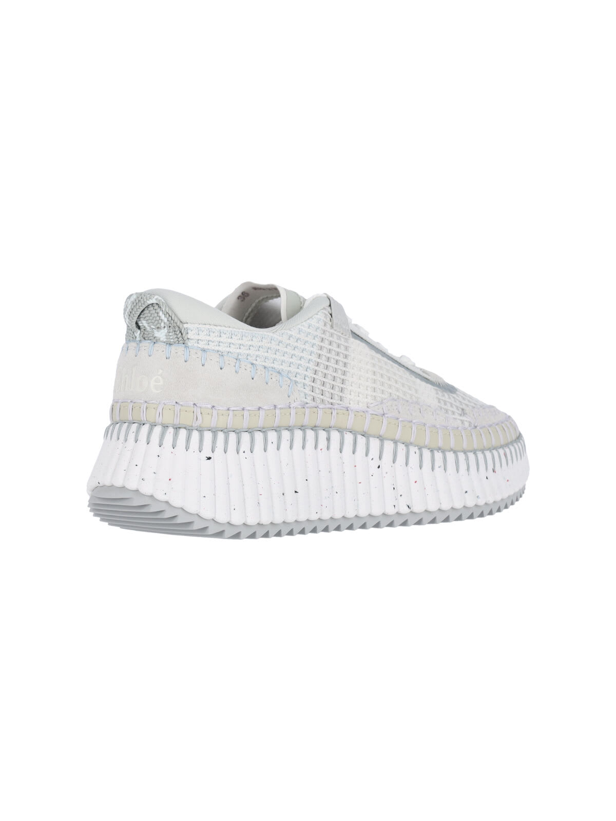 Chloé Low Top Sneakers Textured Sole In Gray