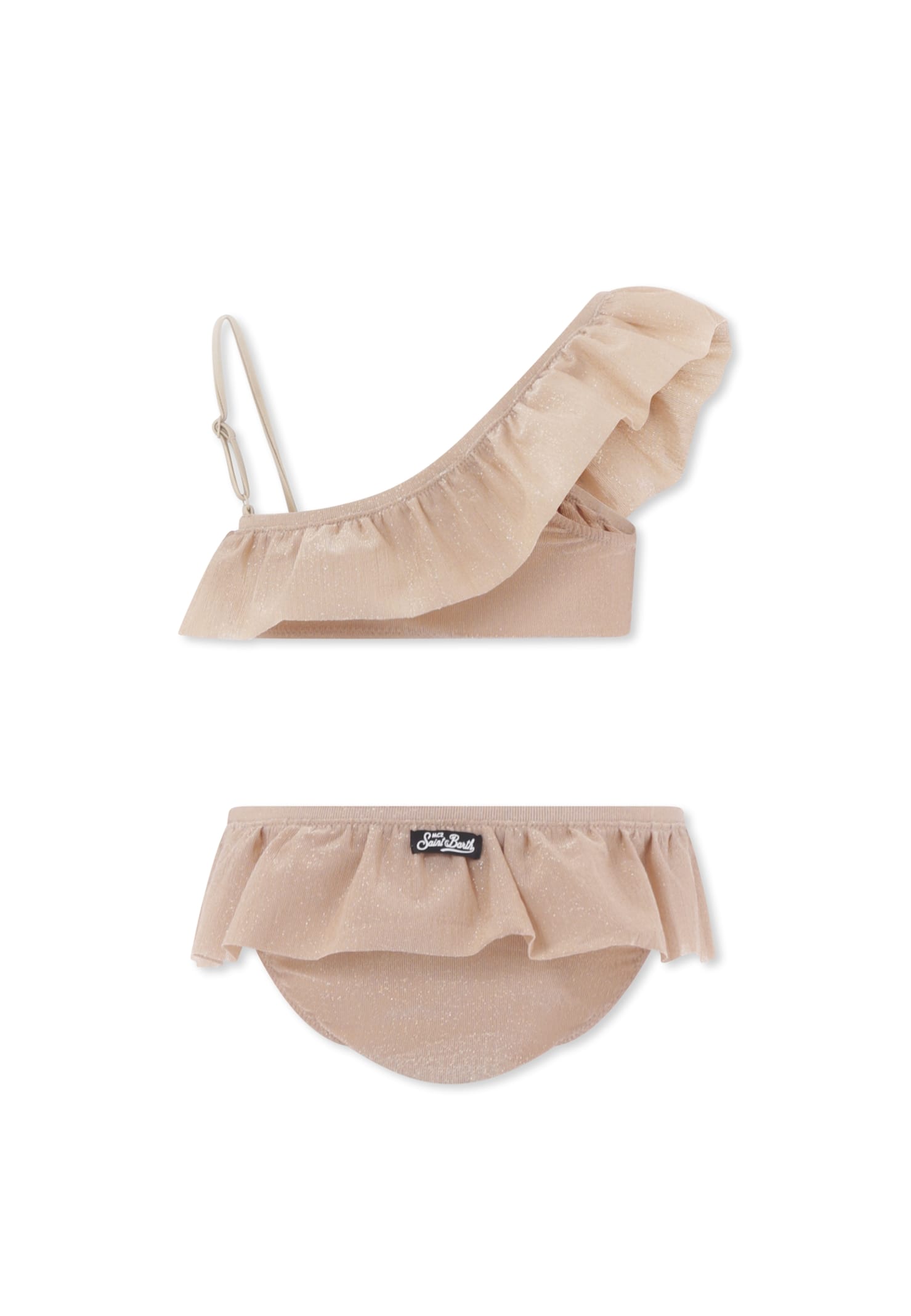 Shop Mc2 Saint Barth Gold Bikini For Girl With Logo