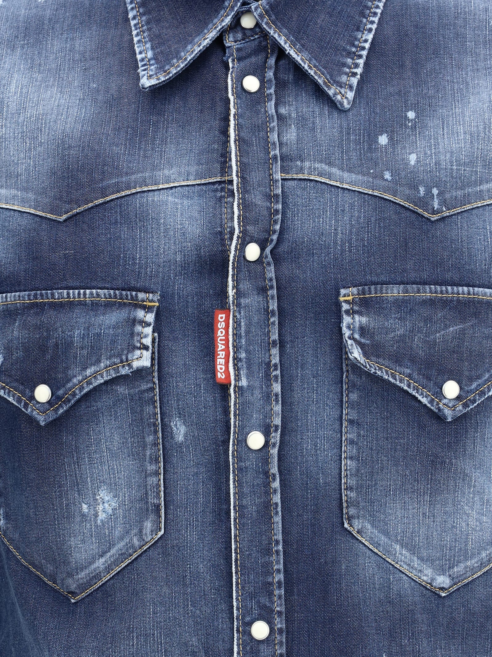 Dsquared2 Fashion Western Shirt In Blue