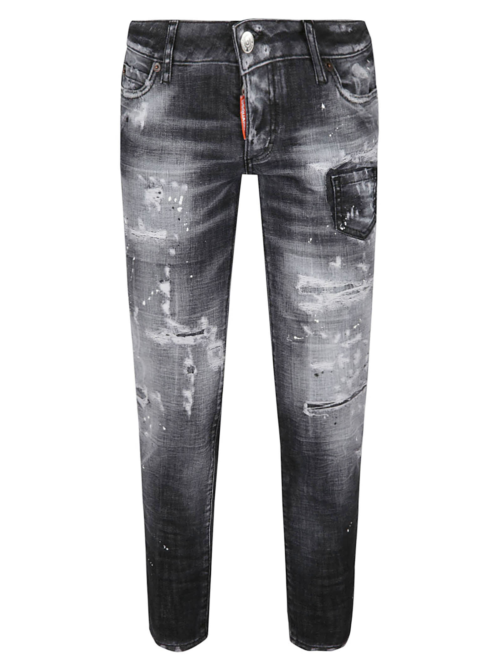 Shop Dsquared2 Cropped Jennifer Jeans In Black