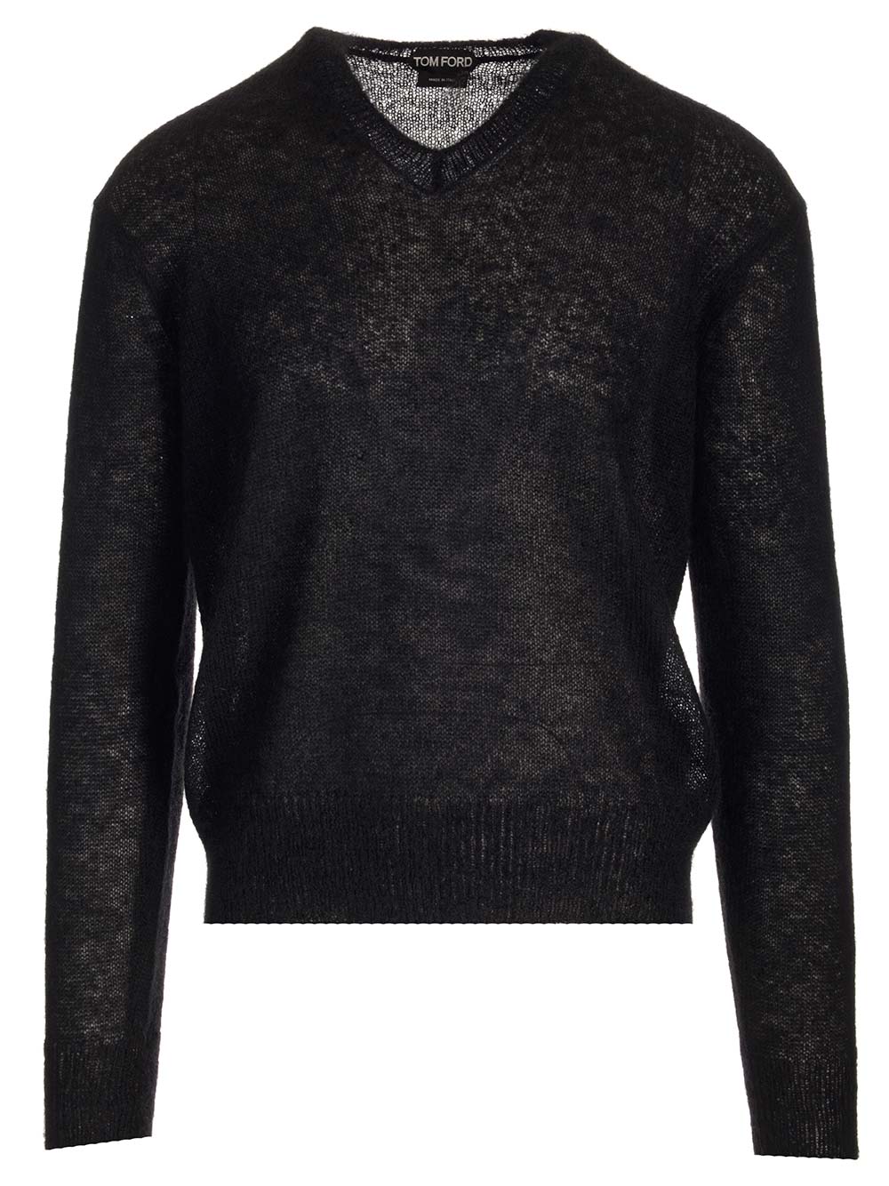 Shop Tom Ford V-neck Sweater In Mohair Blend In Black