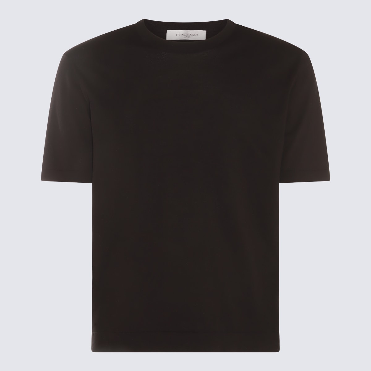 Shop Piacenza Cashmere Black Cotton T-shirt