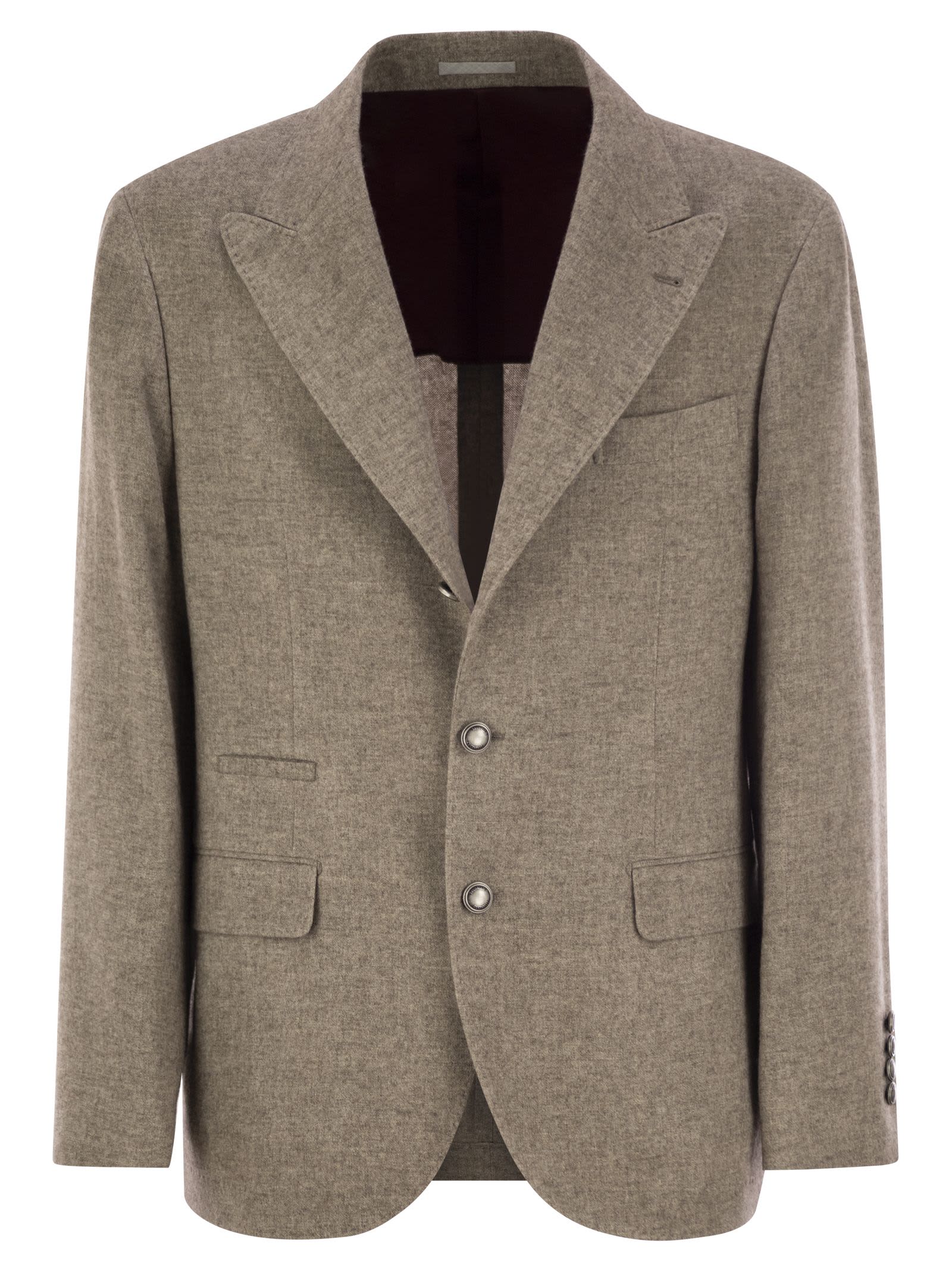 Shop Brunello Cucinelli Deconstructed Jacket In Yack In Beige