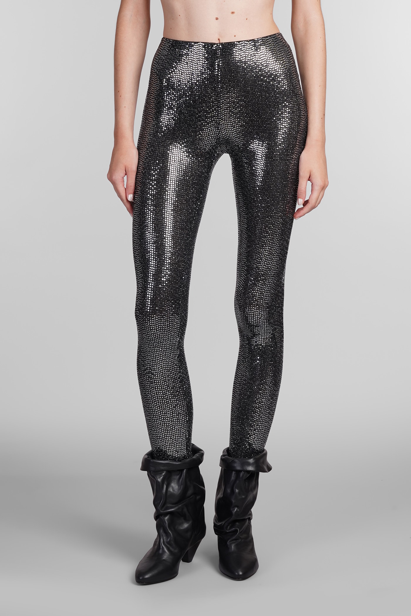 Shop Isabel Marant Joshua Leggings In Silver Nylon