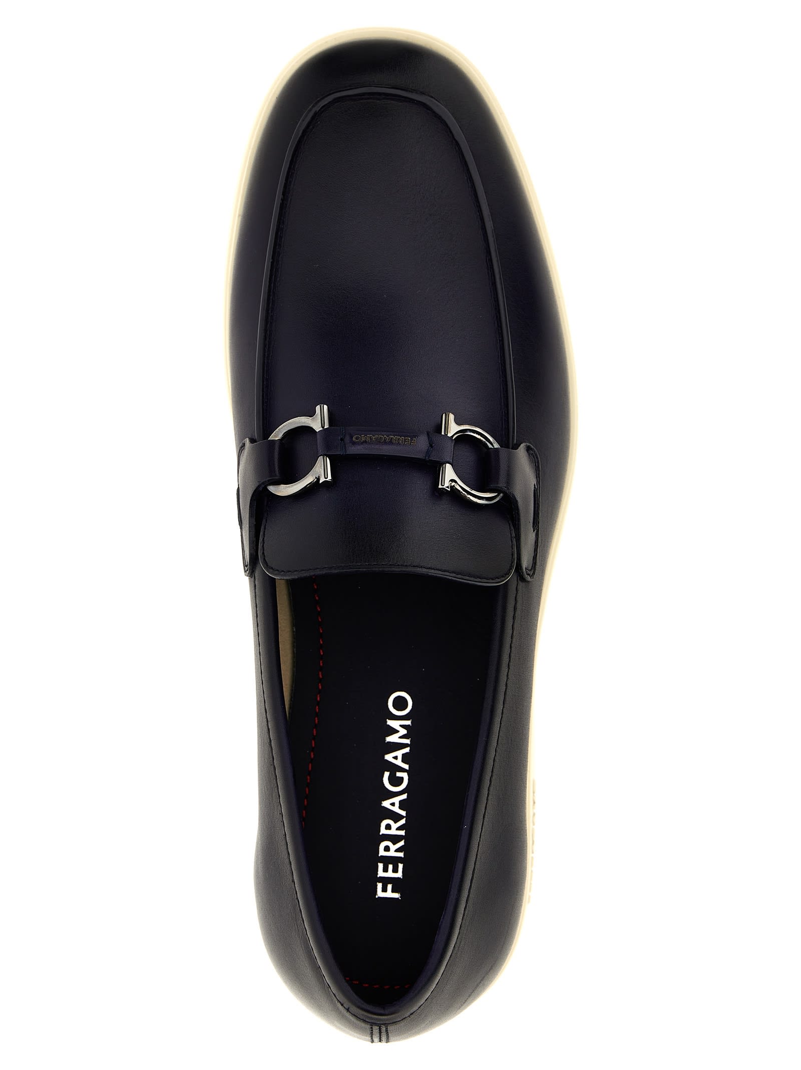 Ferragamo Dark Brown Cosimo Loafers In Black