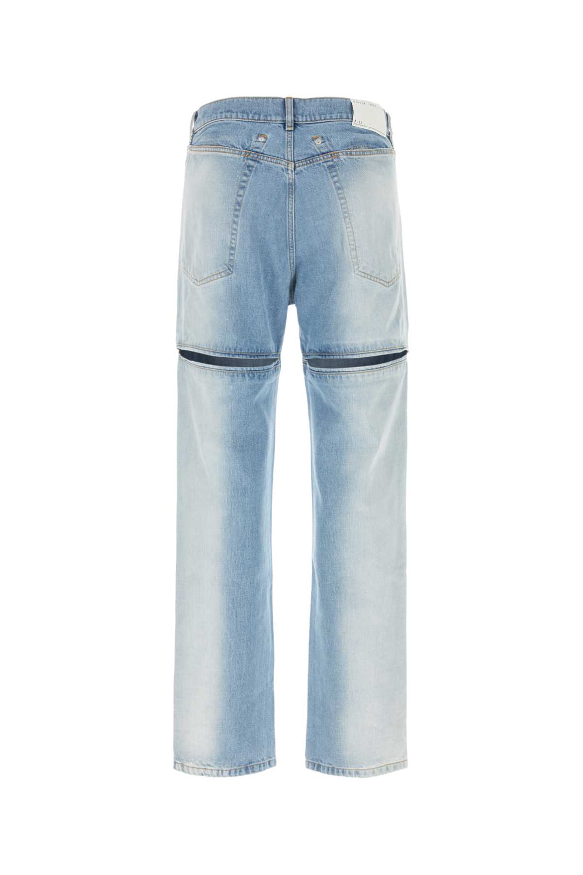 Random Identities Back Cut Denim Pants In Sunfade