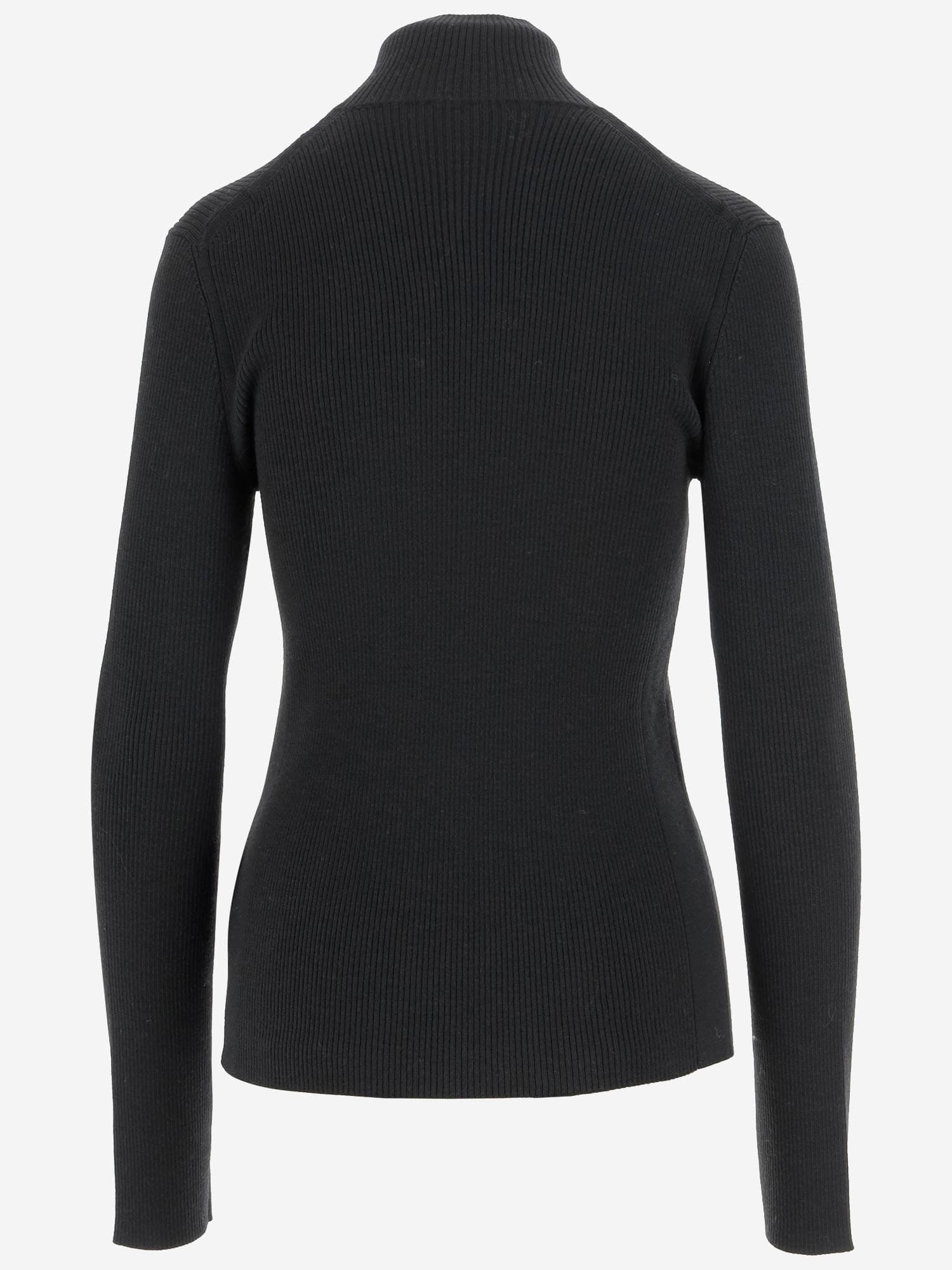 Shop Jil Sander Wool Blend Cardigan With Logo In Black