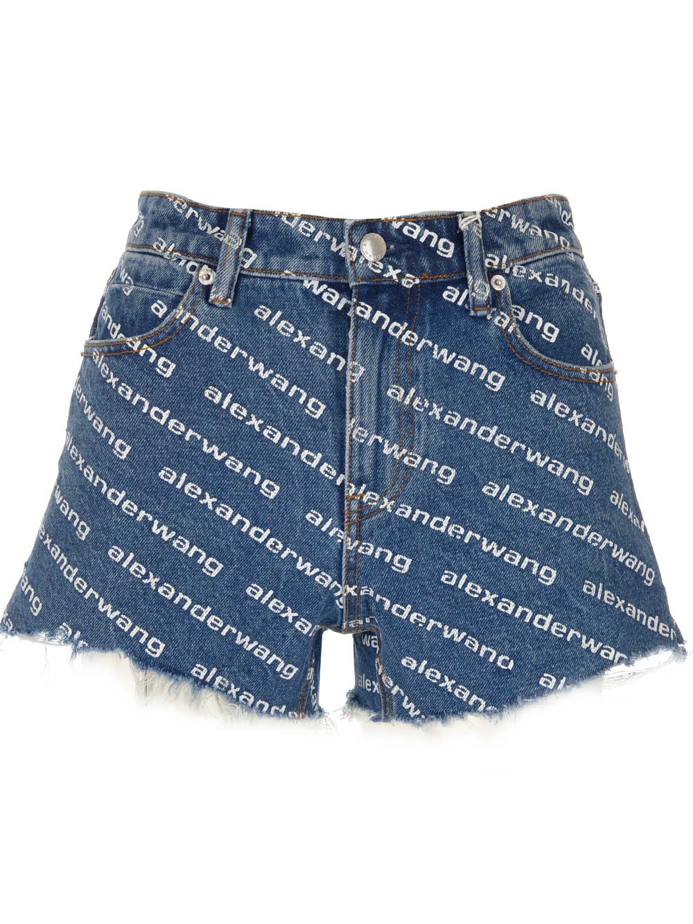 Shop Alexander Wang Bite High-rise Shorts In Blue/white