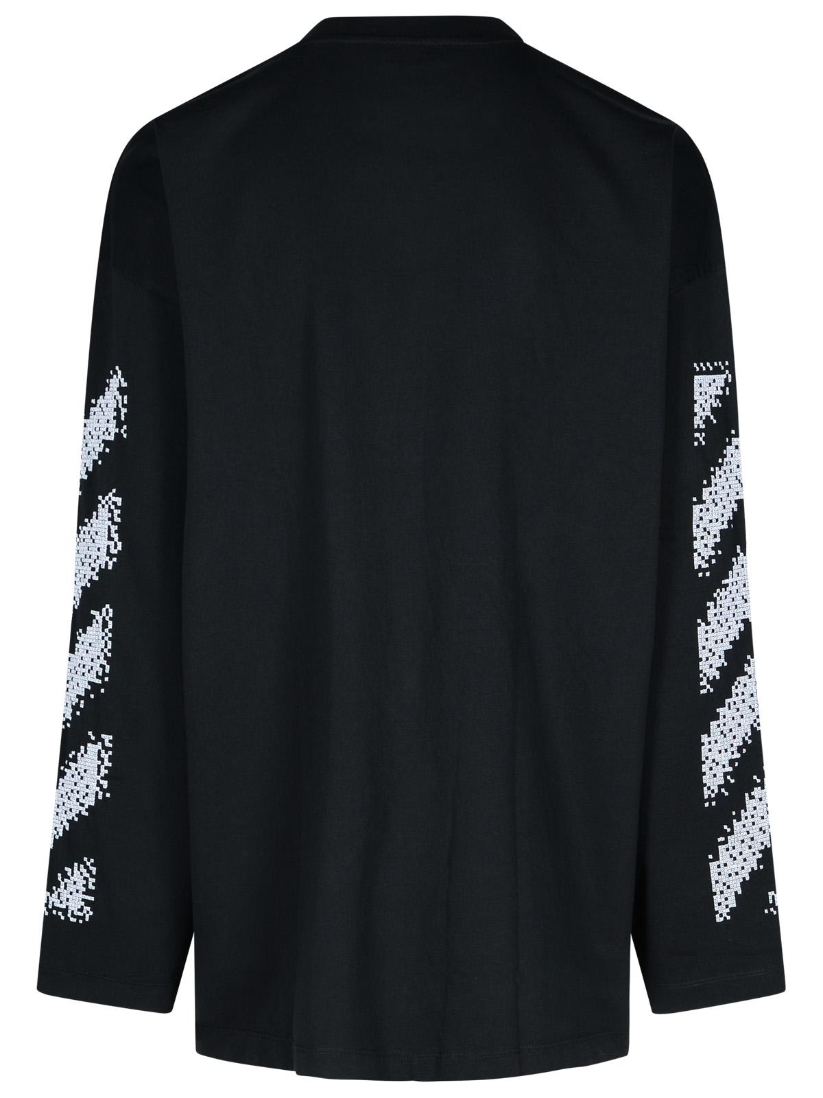 Shop Off-white Pixel Black Cotton T-shirt