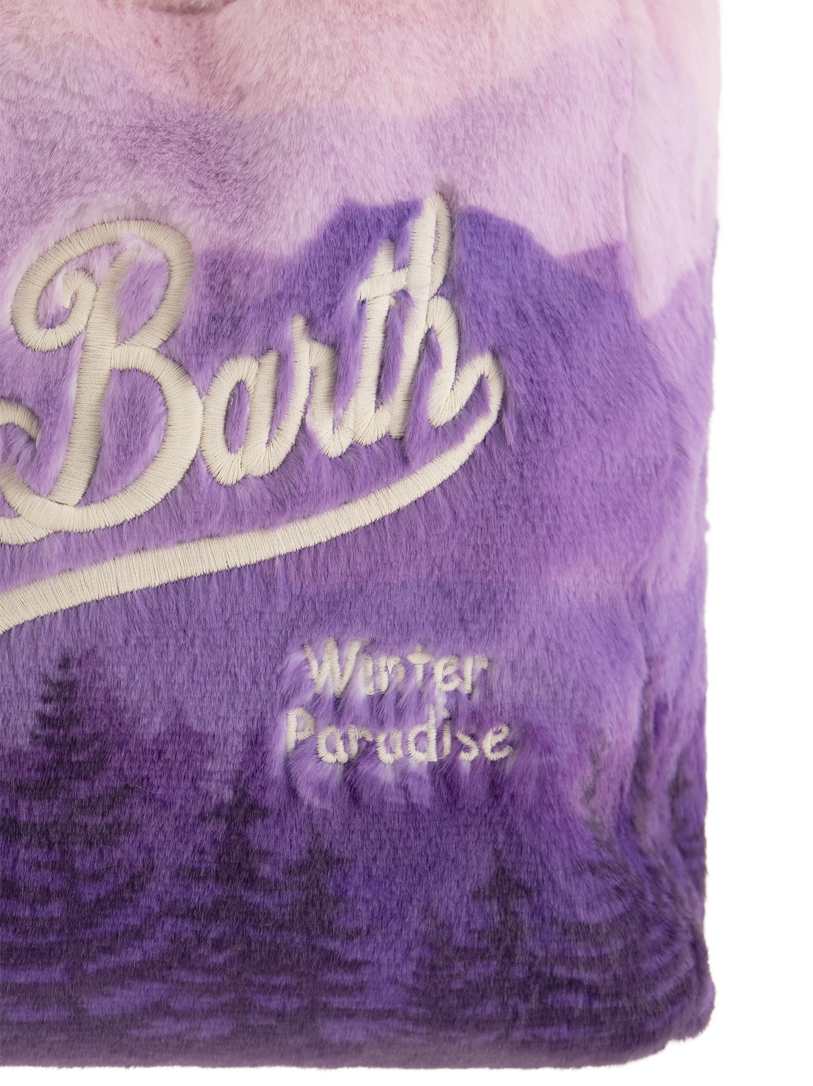 Shop Mc2 Saint Barth Colette Soft And Furry Handbag With Print In Purple