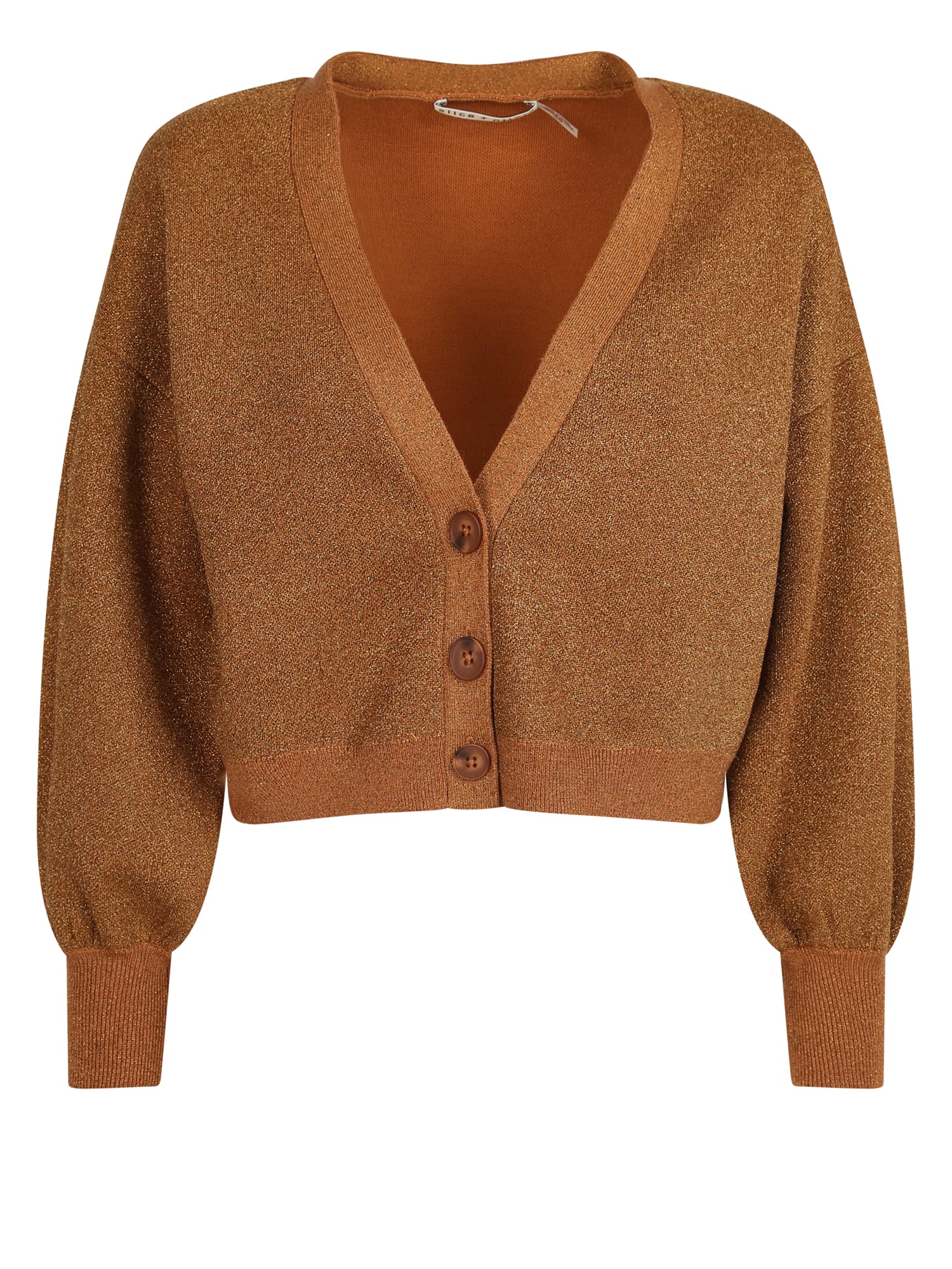 Shop Alice And Olivia Cropped Length Cardigan In Brown