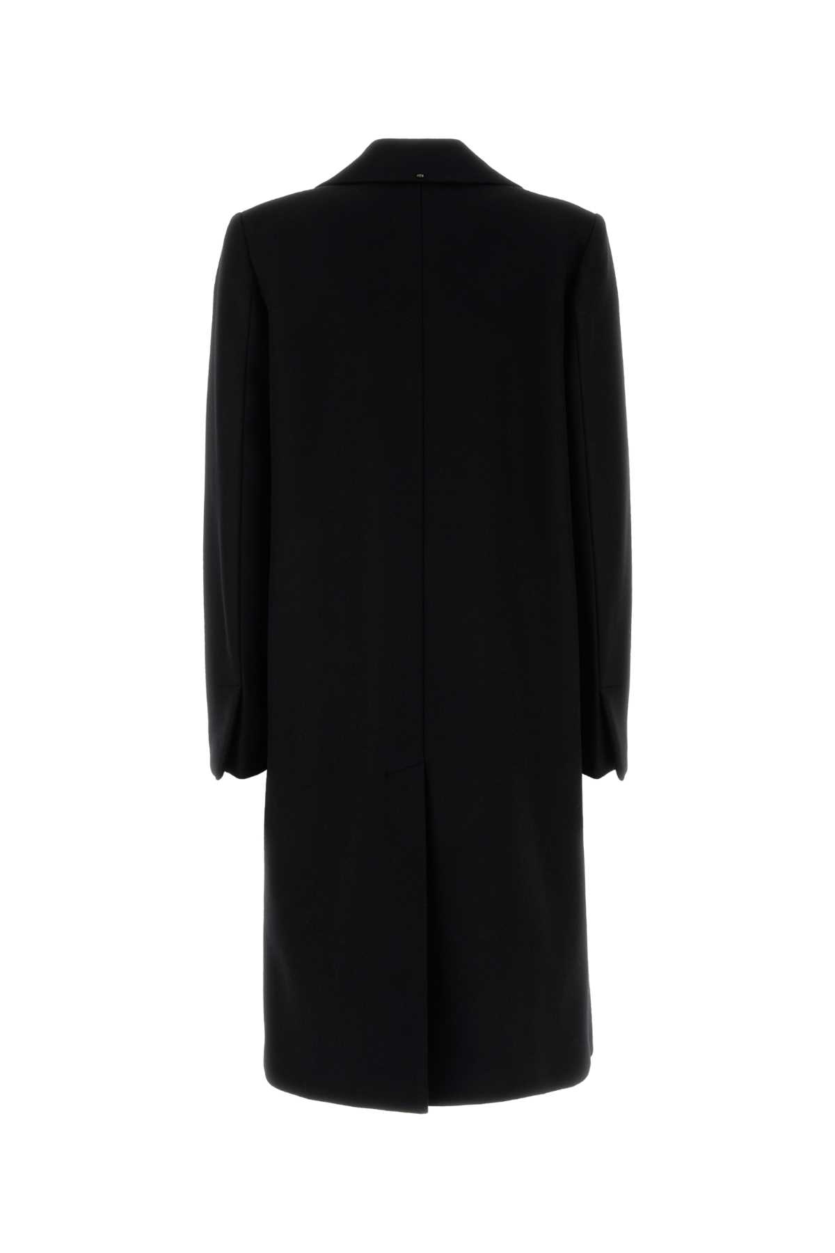 Sportmax Tailored Wool Coat With Back Vent And Pockets In Black