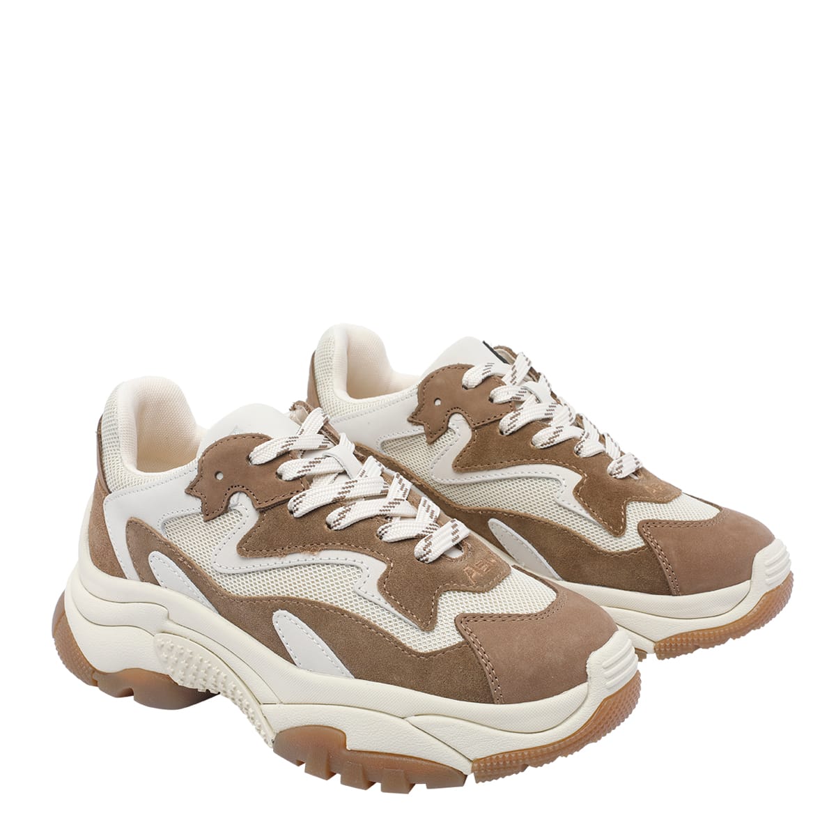 Ash Addict Sneakers In Taupe Suede And Fabric In Brown