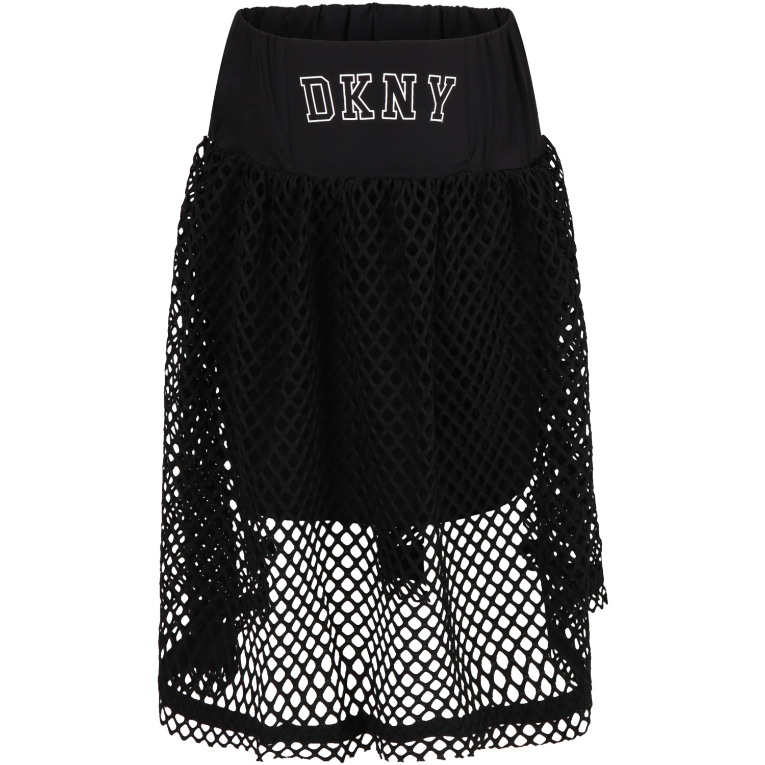 DKNY Black Skirt For Girl With Logo