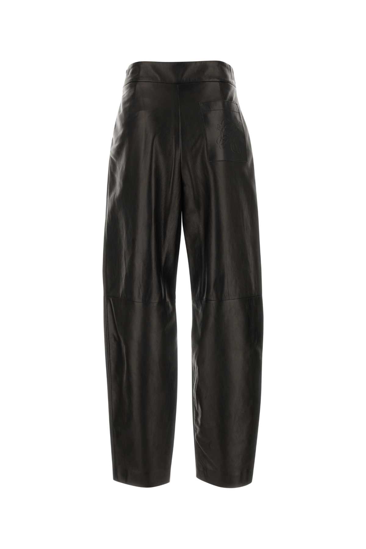 GIORGIO ARMANI BLACK LEATHER PANT 