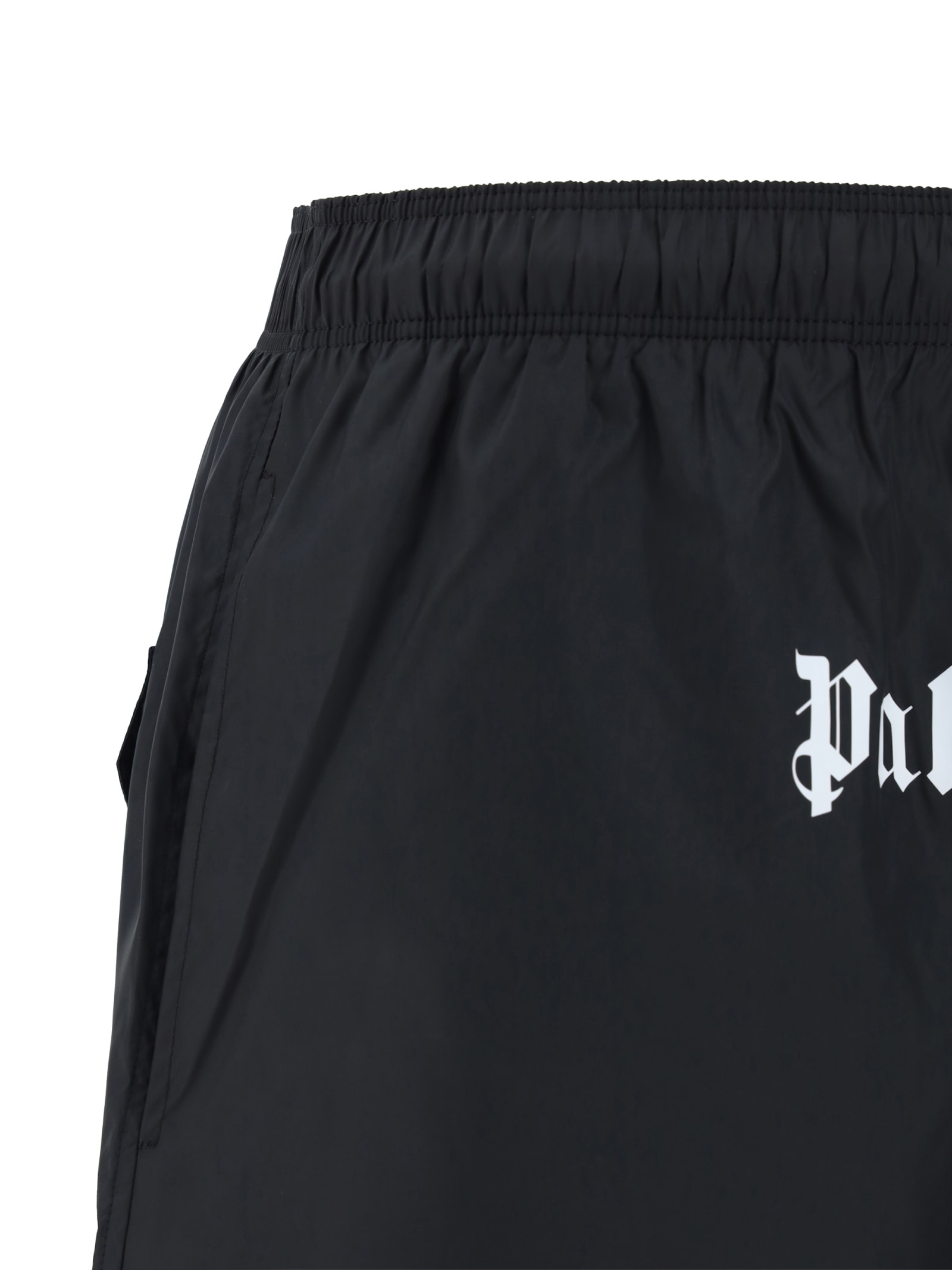 Shop Palm Angels Swimshorts In Black White