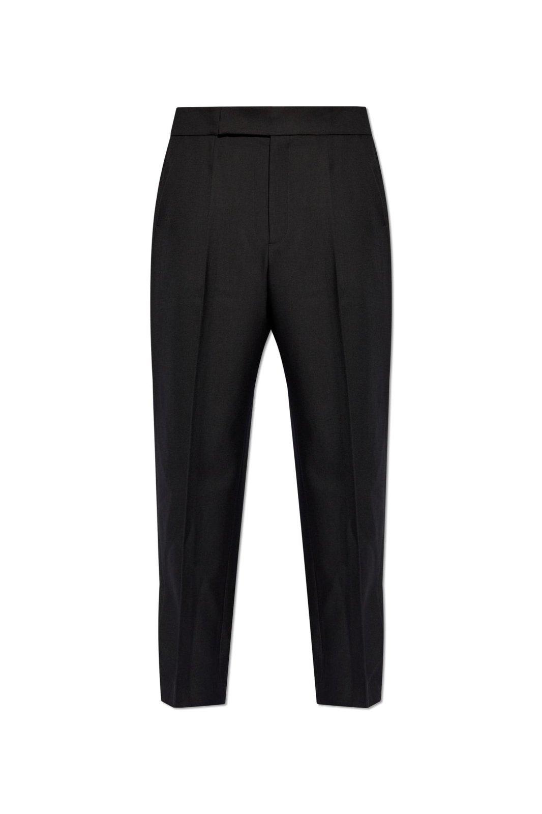 Shop Fear Of God Pleated Tapered Leg Pants In Black