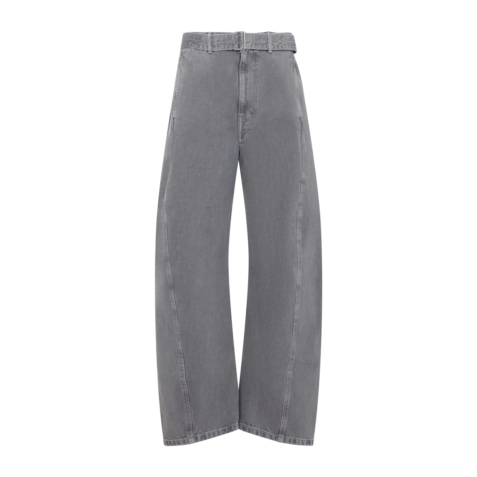 Lemaire Twisted Belted High Waist Jeans In Gray