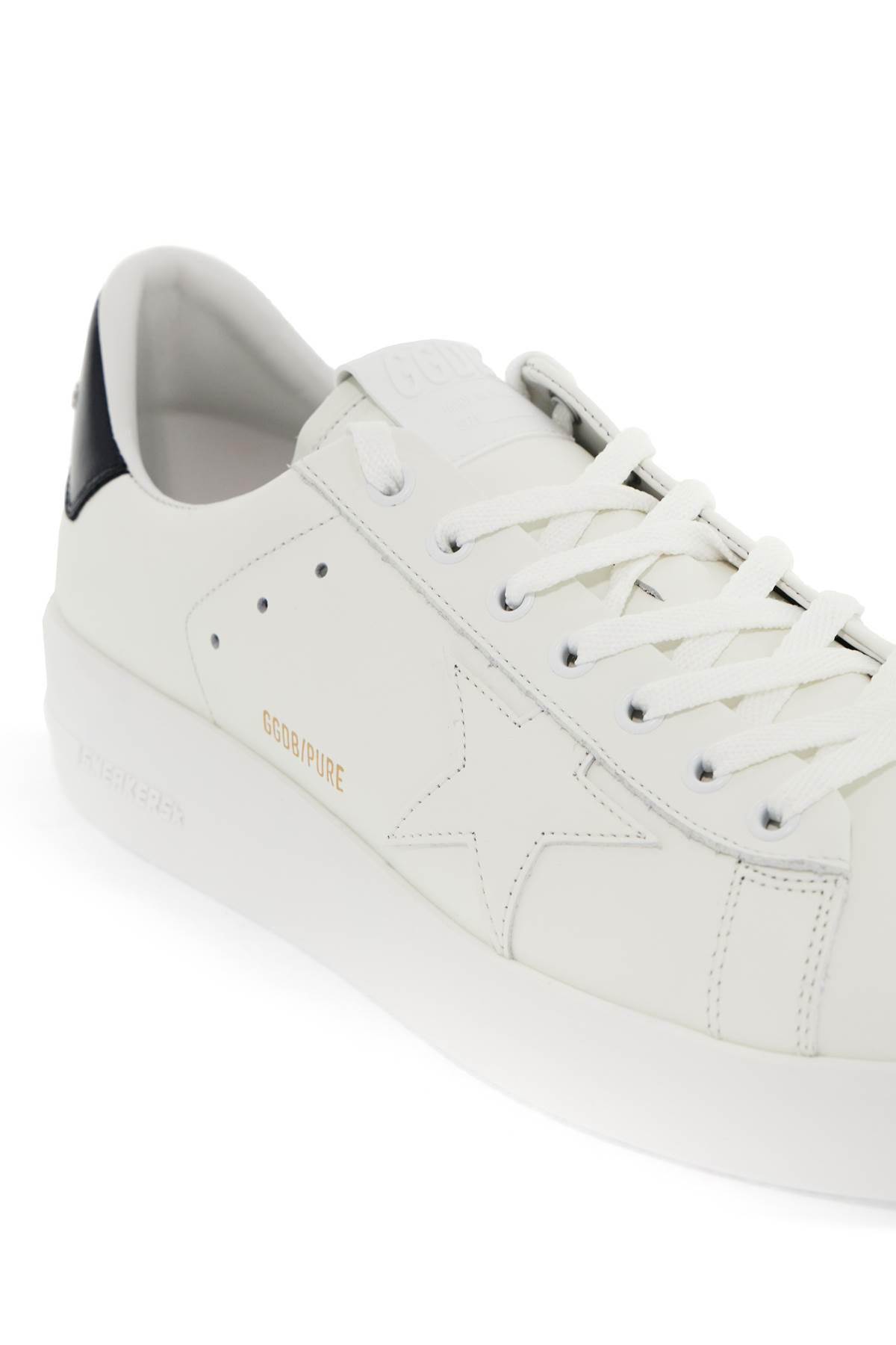 Shop Golden Goose Pure-star Sneakers In White/blue (white)