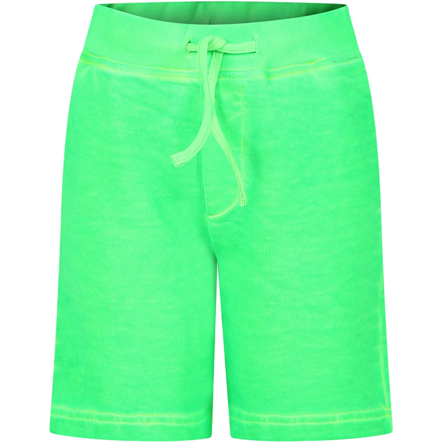 Shop Dsquared2 Green Sports Shorts For Boy With Logo