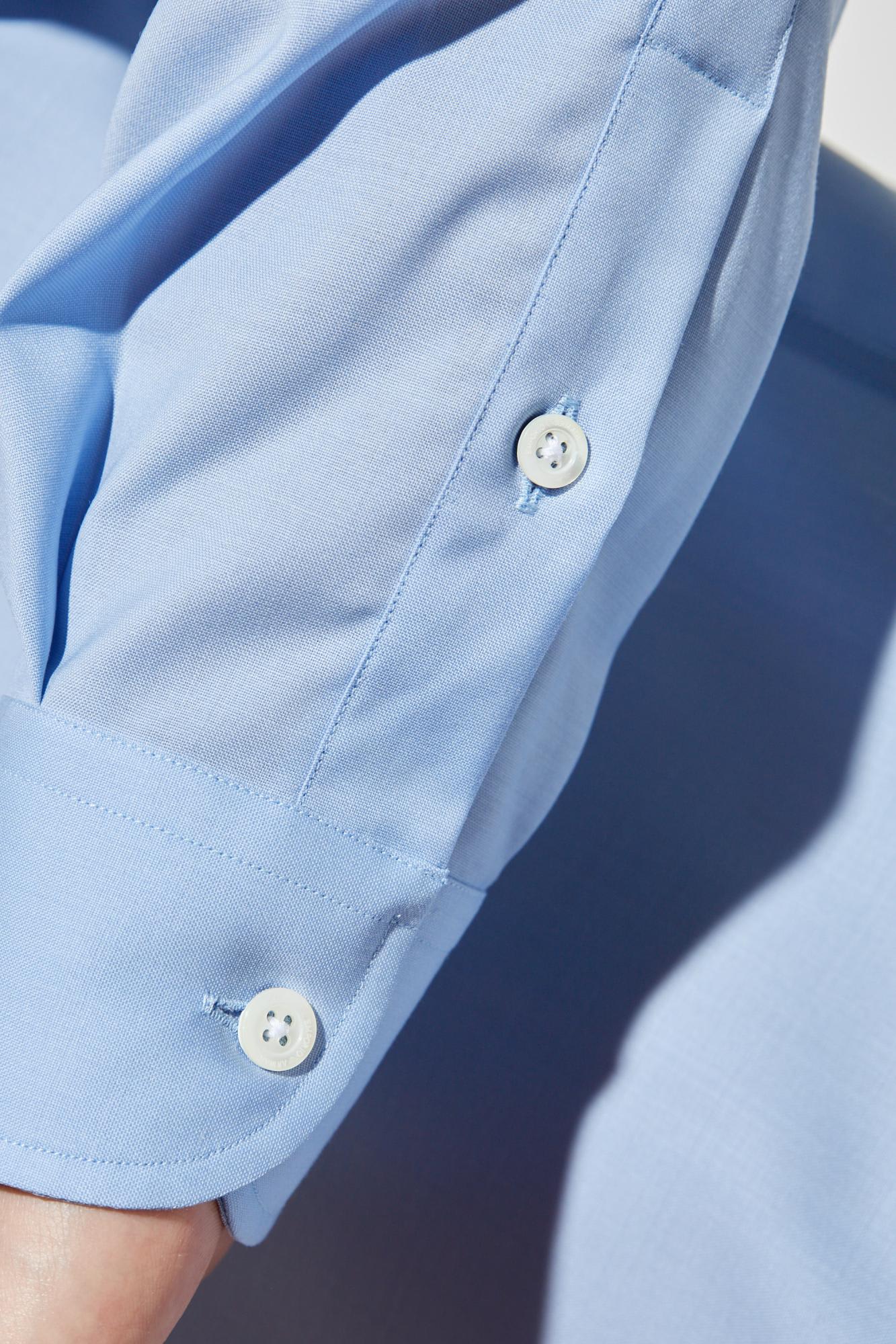 Emporio Armani Icon Shirt In Tropical Light Wool Canvas In Blue